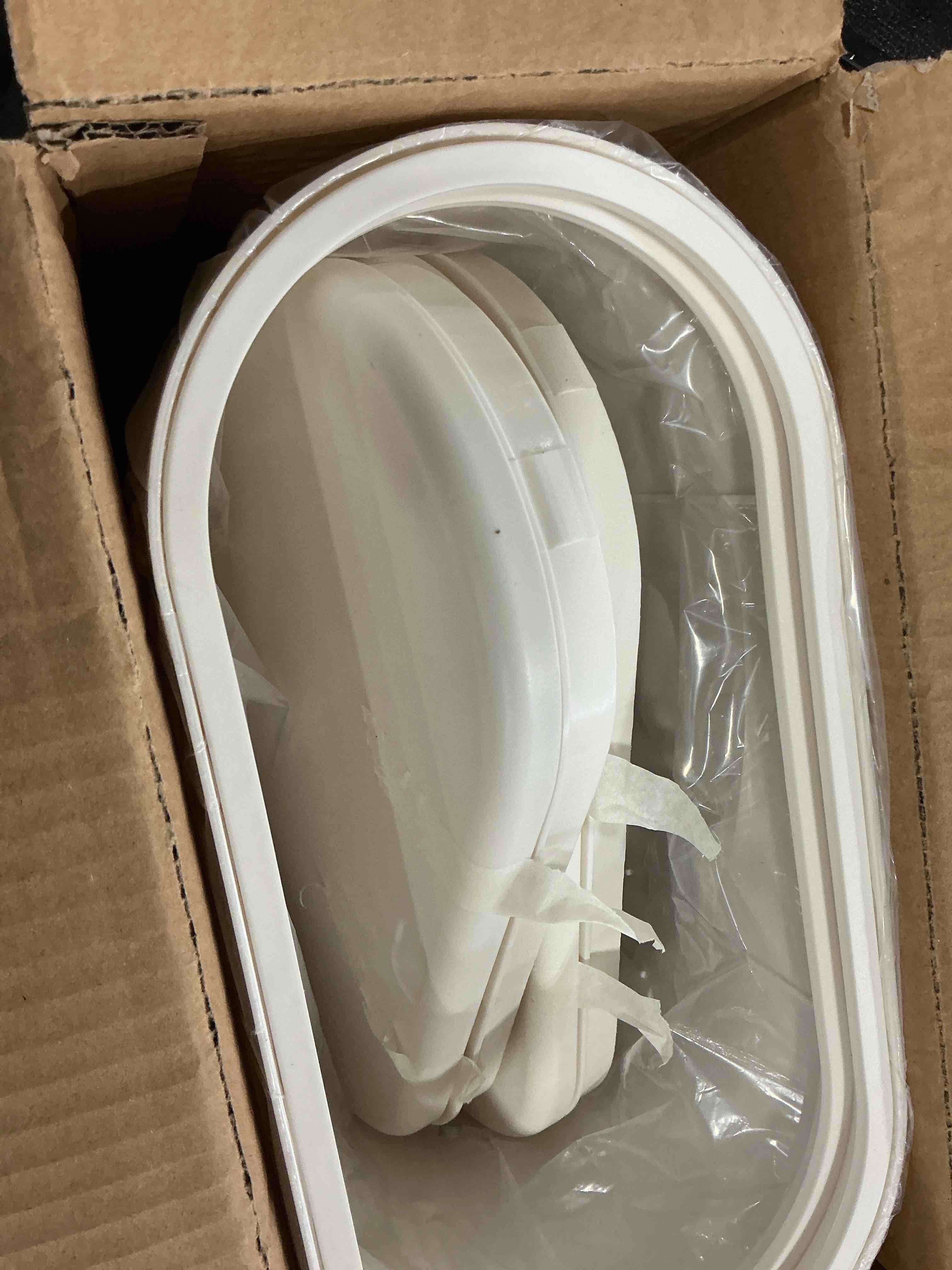 Condition photo showing Good Condition for Yieach 12 L Bathroom Trash Can With Lid,2 Pack 3.17 Gallon Slim Pet/Dog Proof Trashcan and Skinny Small Covered Trash Can for Kitchen,Office,RV,Bedroom and Dorm,Plastic Covered Wastebasket,Garbage Can White 2