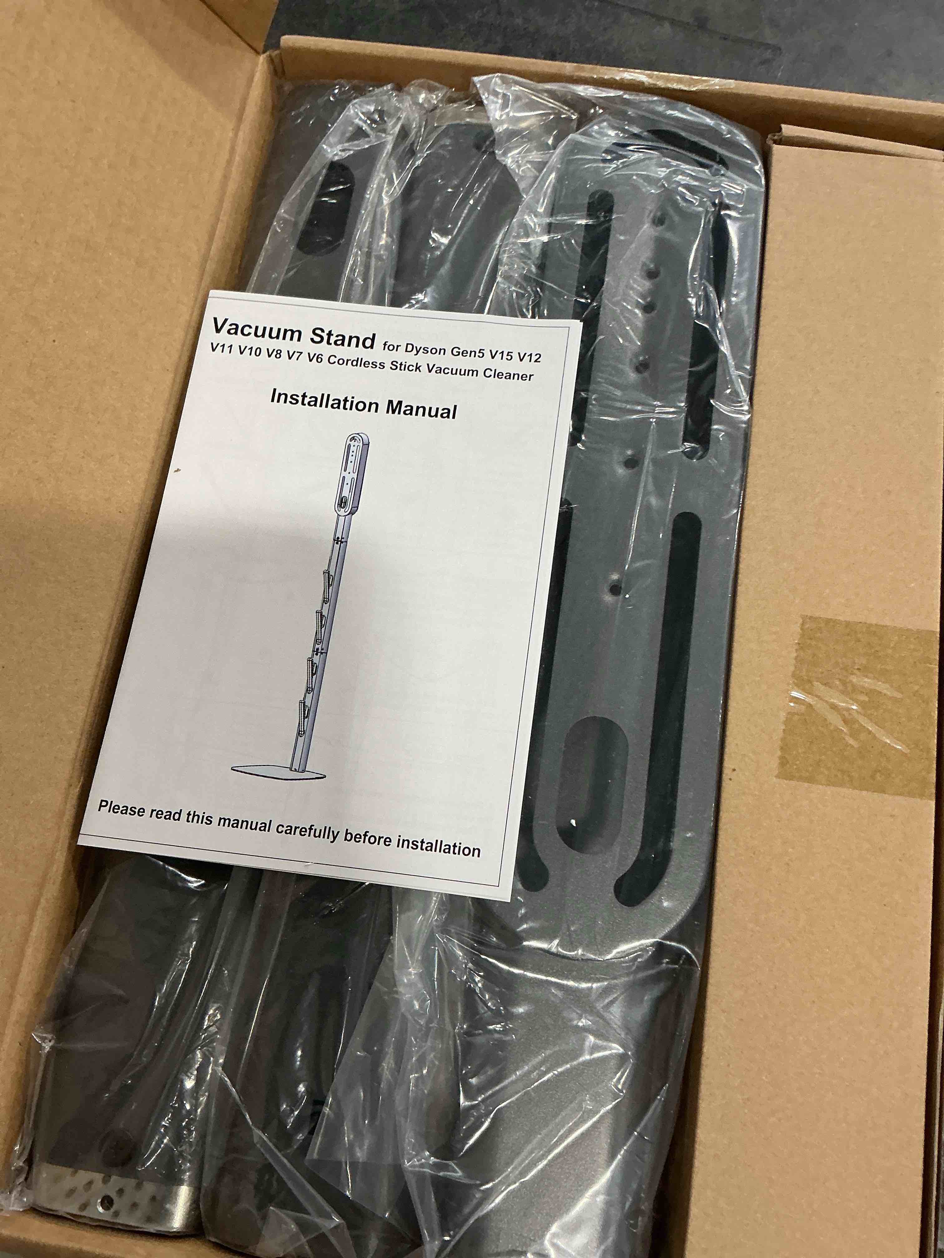 Condition photo showing Good Condition for Haturi Vacuum Stand for Dyson Gen5 V15 V12 Detect V11 V10 V8 V7 V6, Vacuum Holder and Metal Storage Bracket Standing dock with Hidden Cord Design for Dyson Handheld Cordless Vacuum Cleaners Dark Grey with Square Base