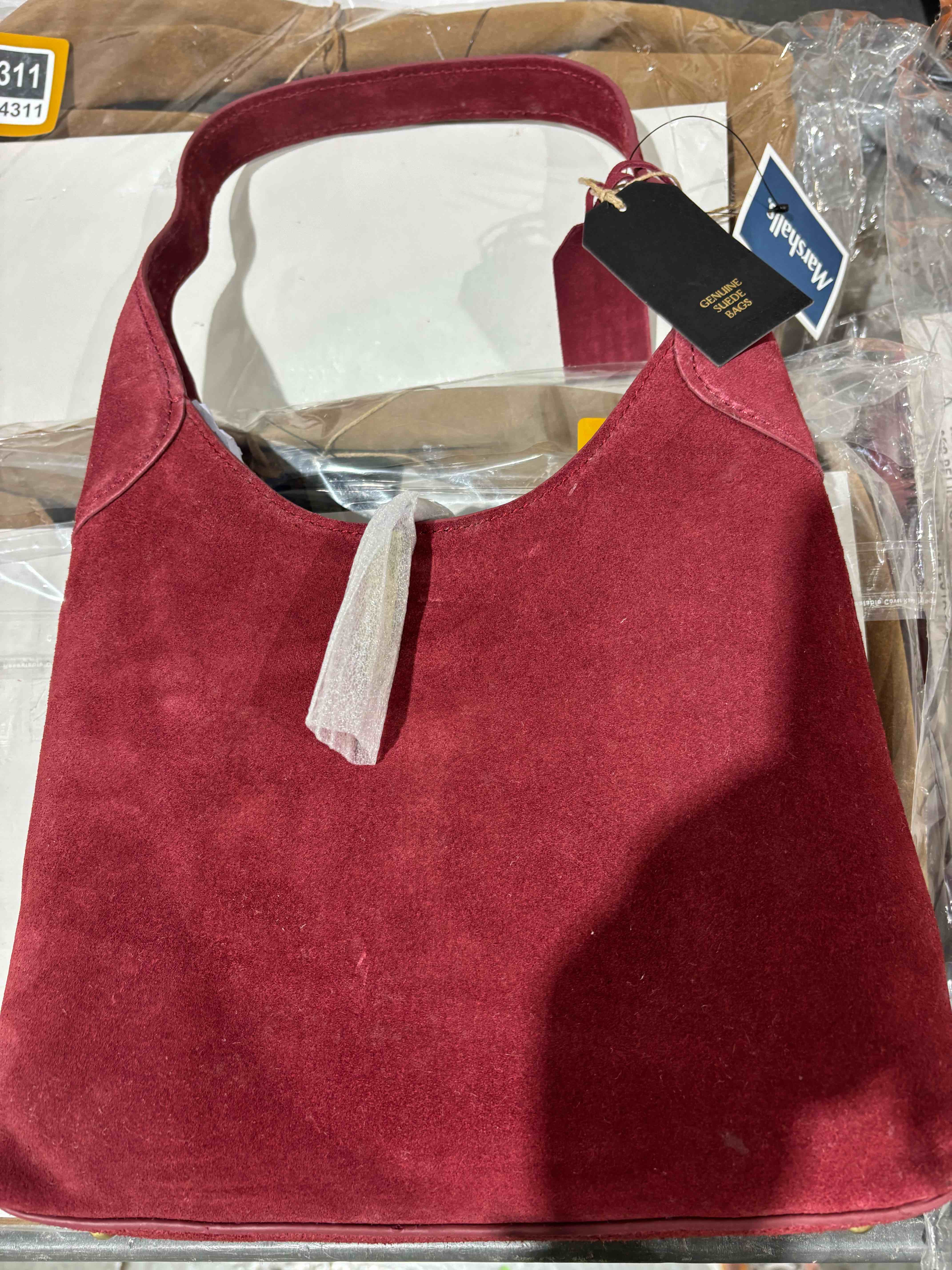 Dark Red Genuine Leather Small Purse