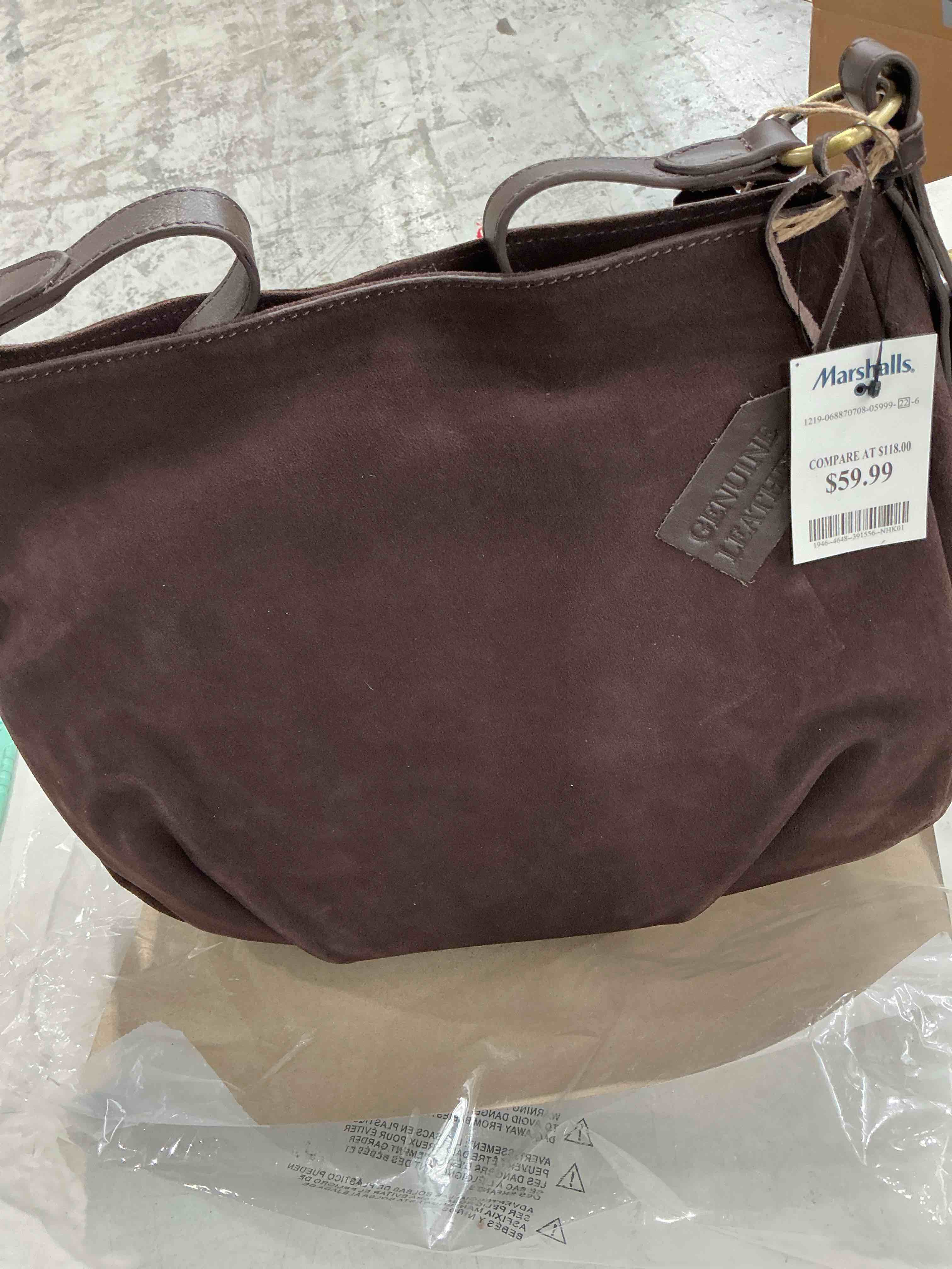 brown leather purse new 