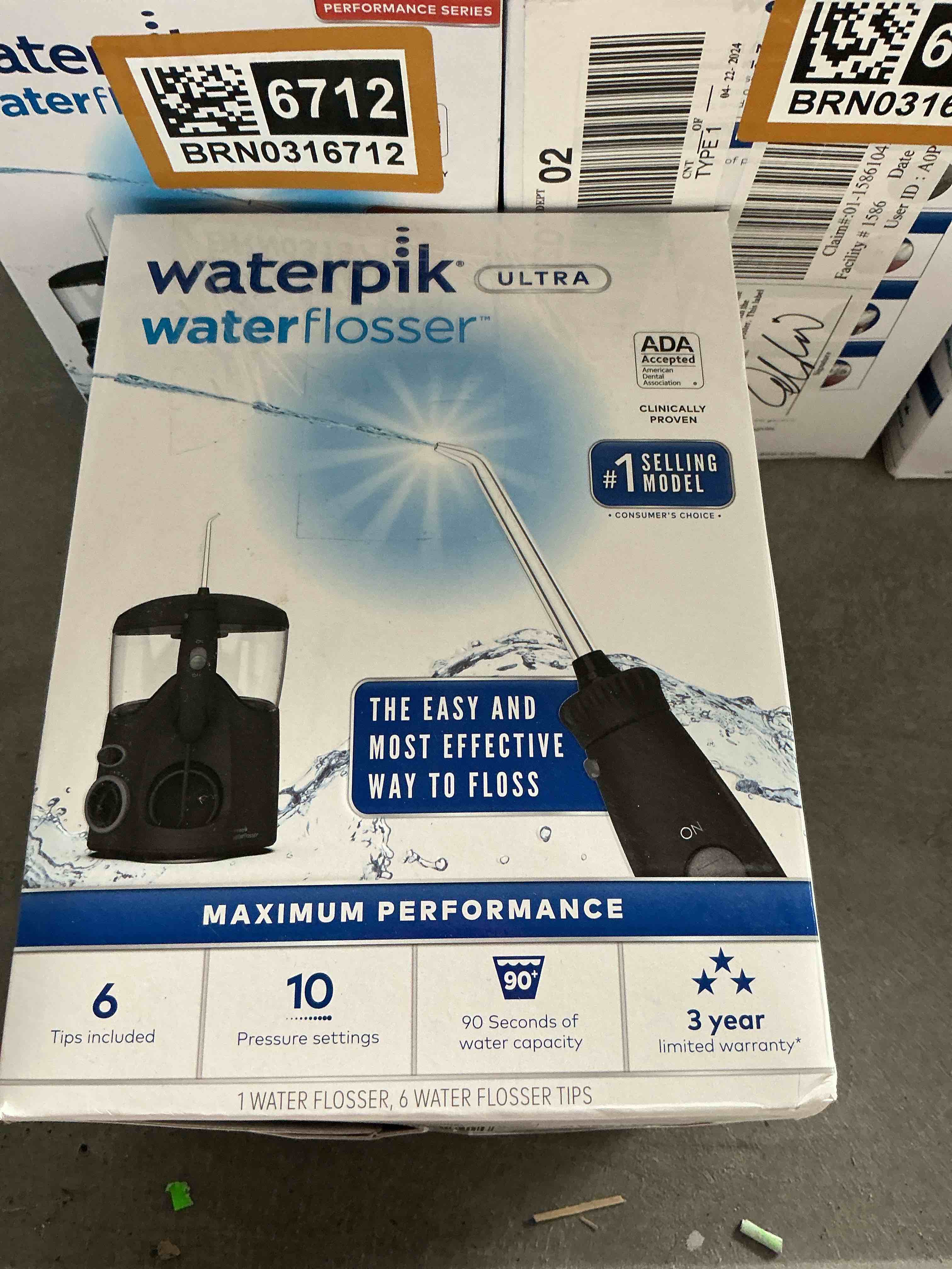 Waterpik Aquarius Water Flosser For Teeth Cleaning, Gums, Braces, Dental Care, Electric Power With 10 Settings, 7 Tips For Multiple Users And Needs, ADA Accepted, White WP-660, Packaging May Vary