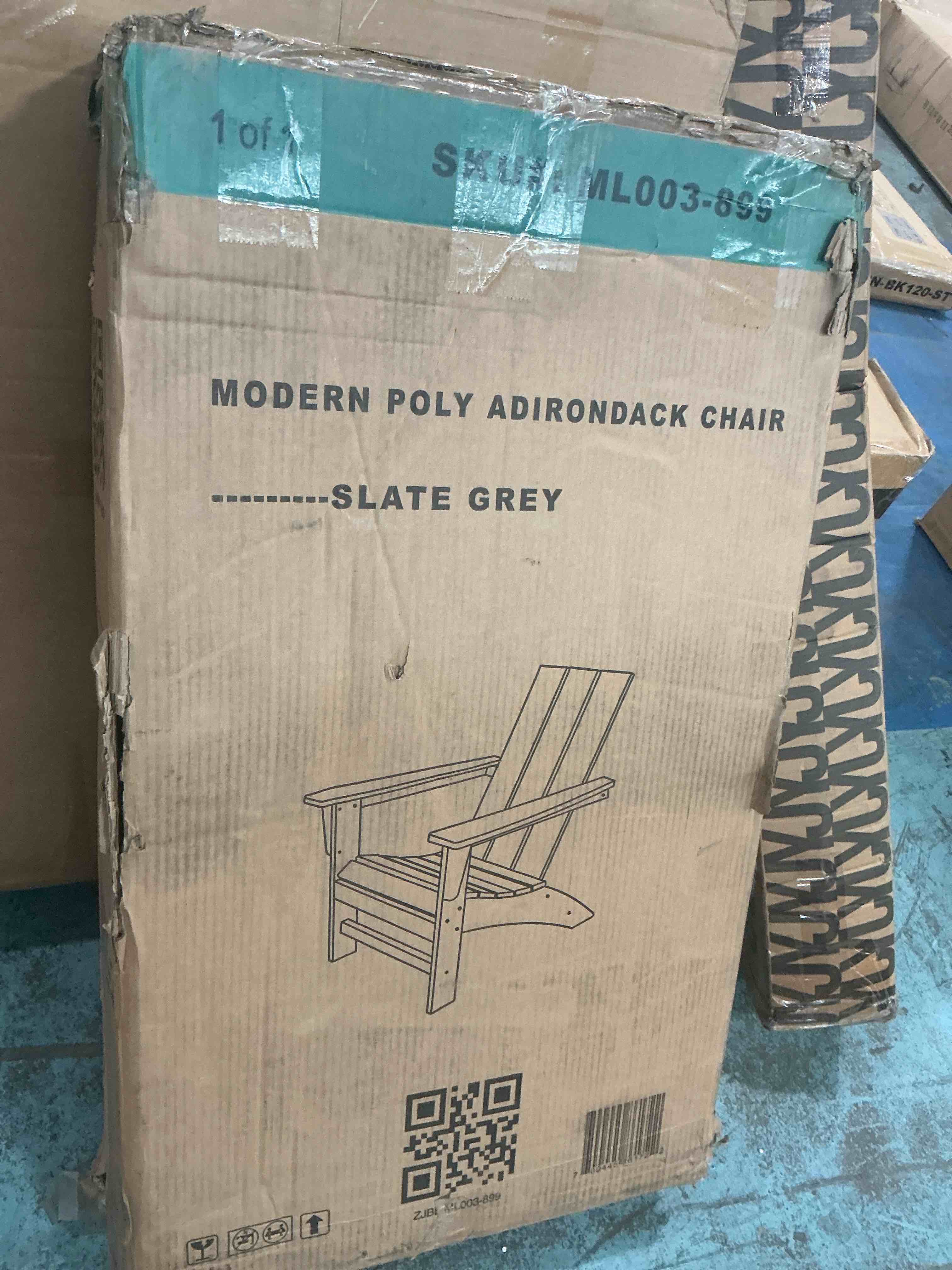Condition photo showing New/Like New for polywood ad420gy modern adirondack chair, slate grey