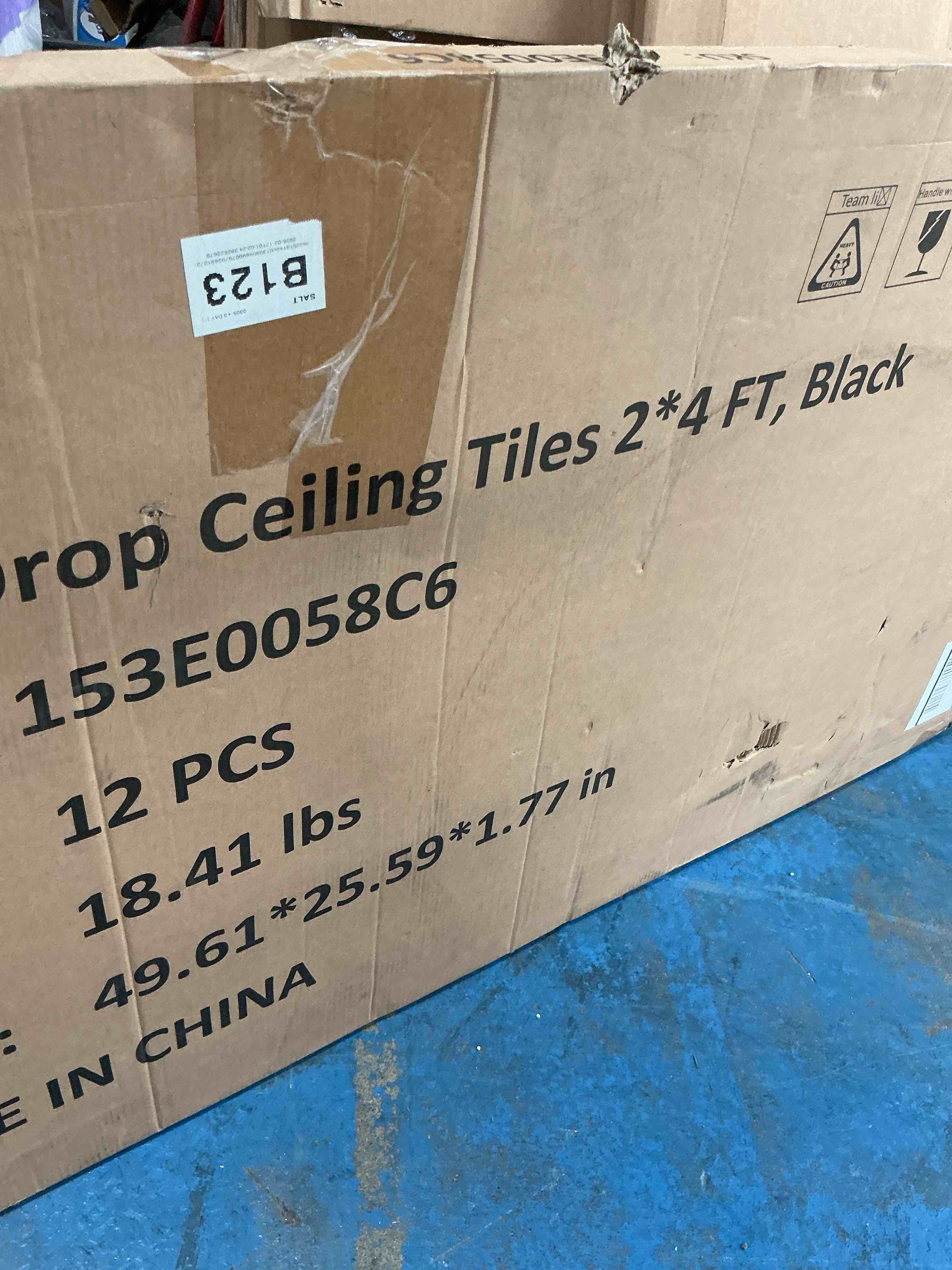 Condition photo showing New/Like New for smooth black drop ceiling tile 2ft x 4ft, pvc ceiling panel – waterproof, washable and fire-rated - high-grade pvc -easy drop-in installation(80 sq.ft.)-package of 10 tiles