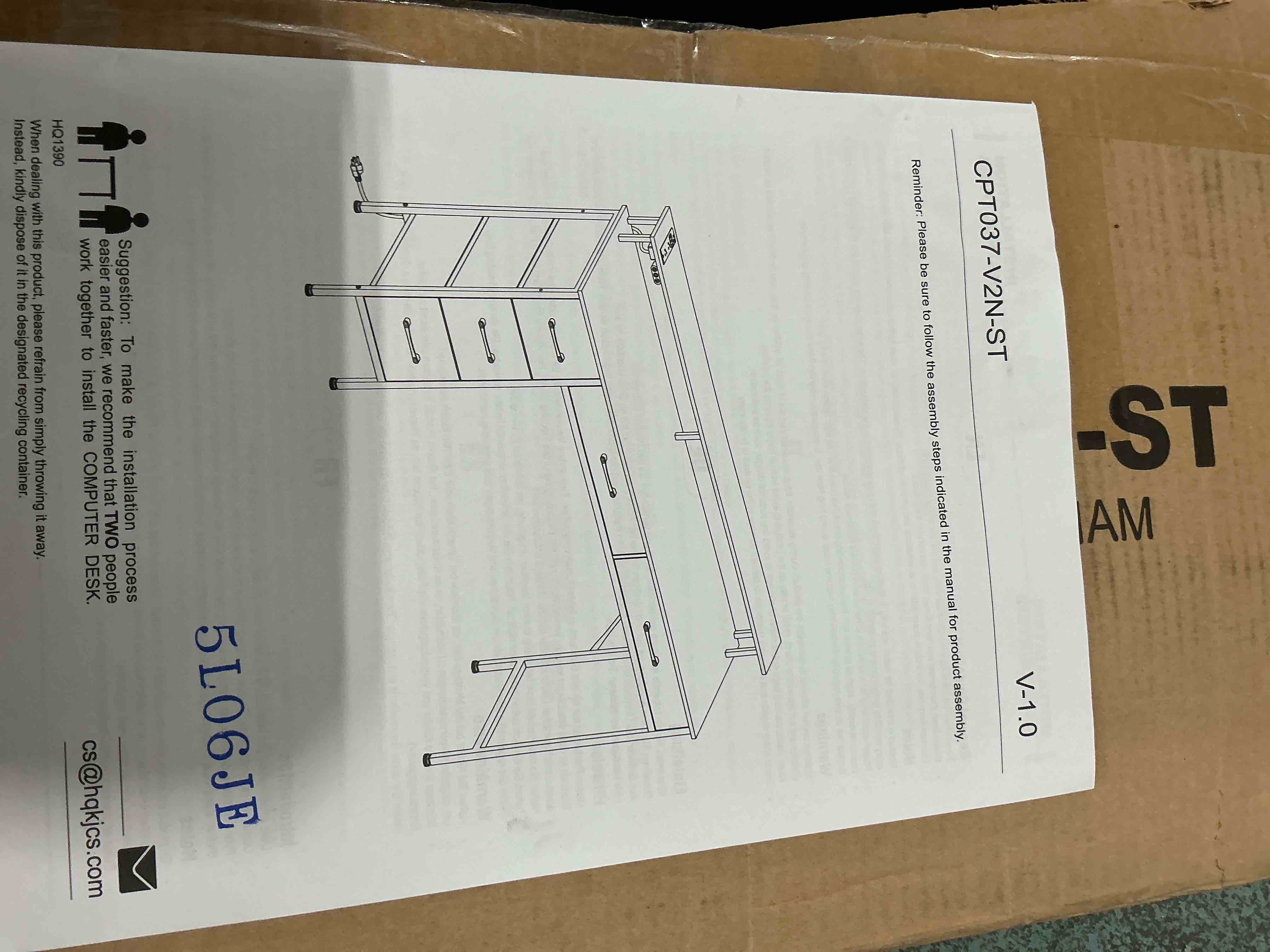 Condition photo showing New/Like New for furologee 60" black computer desk with 4 drawers and printer space, gaming desk with led lights and usb power outlets, home office desk with fabric file cabinet,study work table with shelf for bedroom black 60 inch