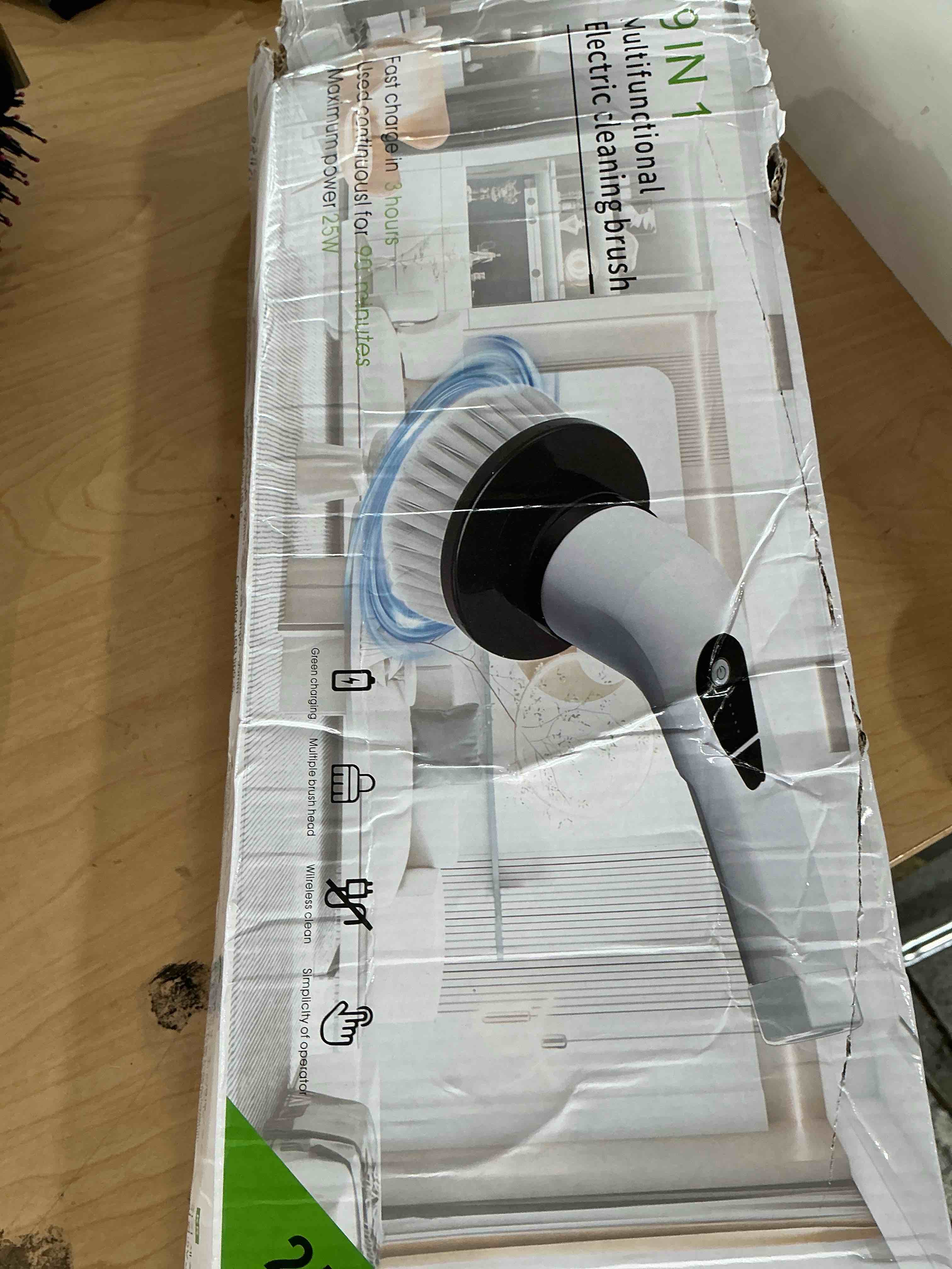 Condition photo showing New/Like New for highyes electric spin scrubber for bathroom | ipx7 waterproof shower scrubber with extendable long handle?bathroom cleaning scrubber with 7 reusable brush heads