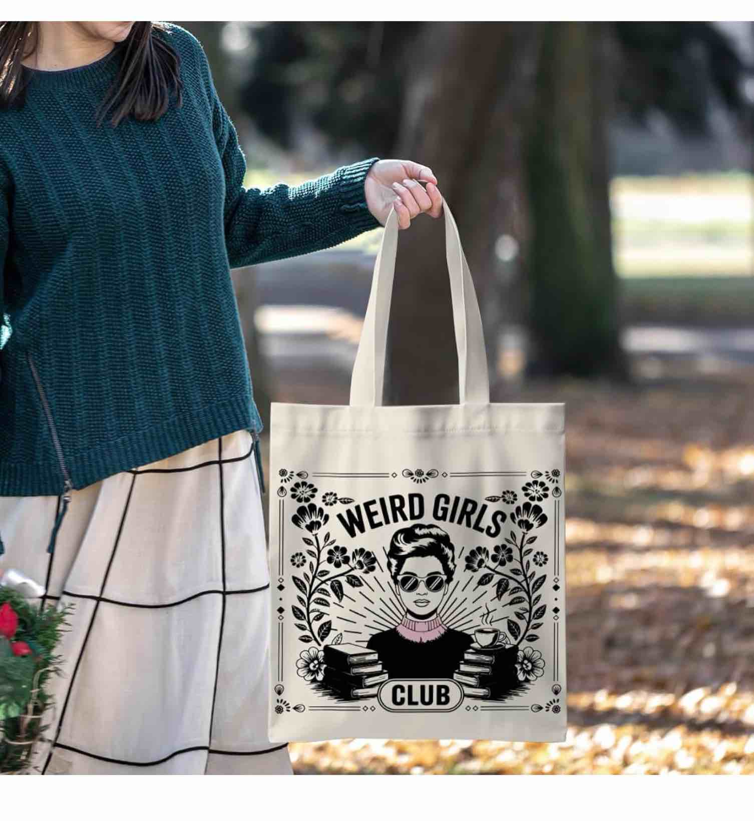 Condition photo showing New/Like New for zhamen canvas tote bag for women, weird girls tote bag, reusable grocery bags, large capacity portable travel bags