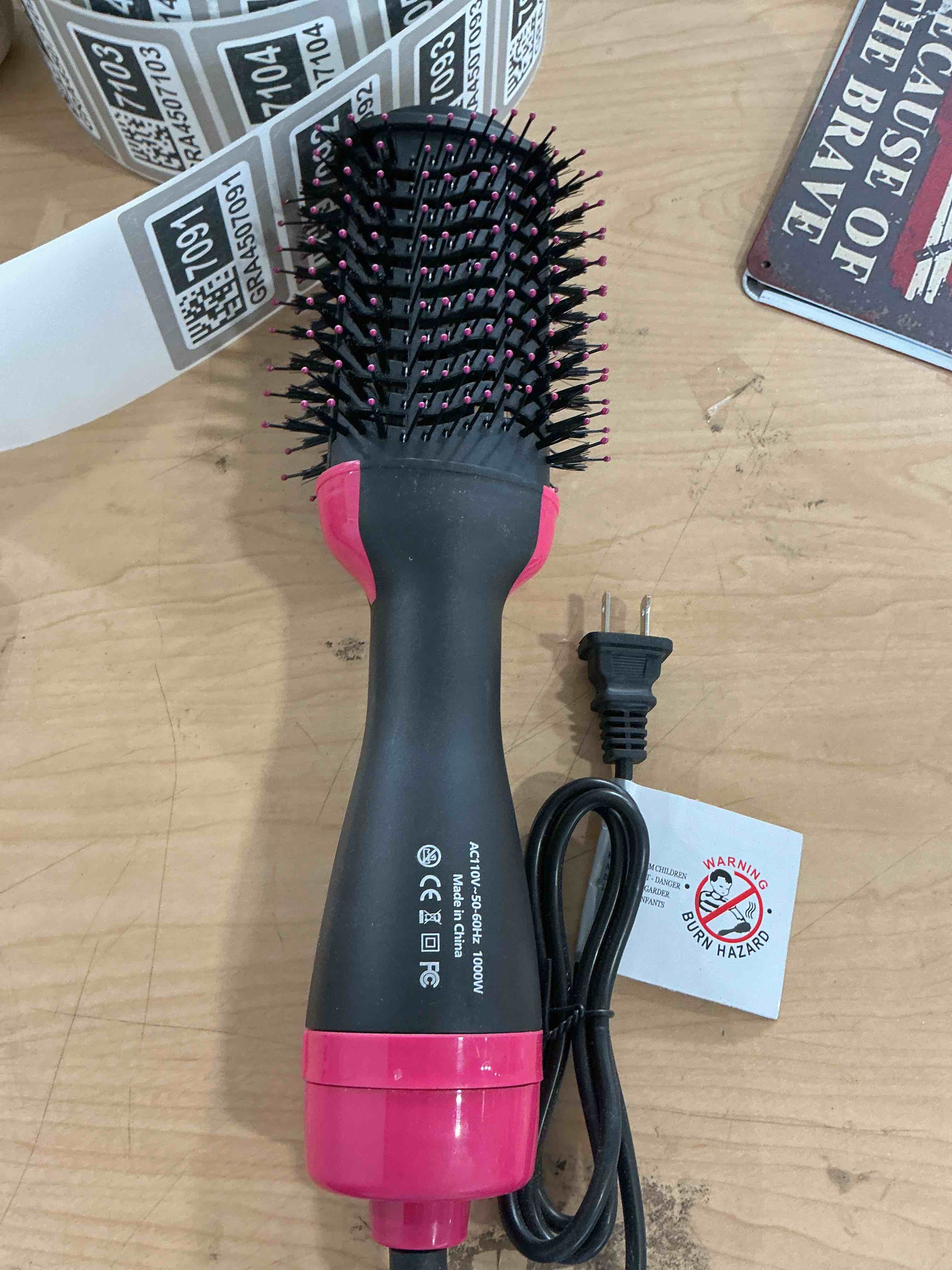 Condition photo showing New/Like New for asani hair dryer brush - 4-in-1 blow dryer with comb, curling & hot hair straightener brush - round blowout straightening brush with anti-frizz ceramic titanium barrel for all hair types (120v)