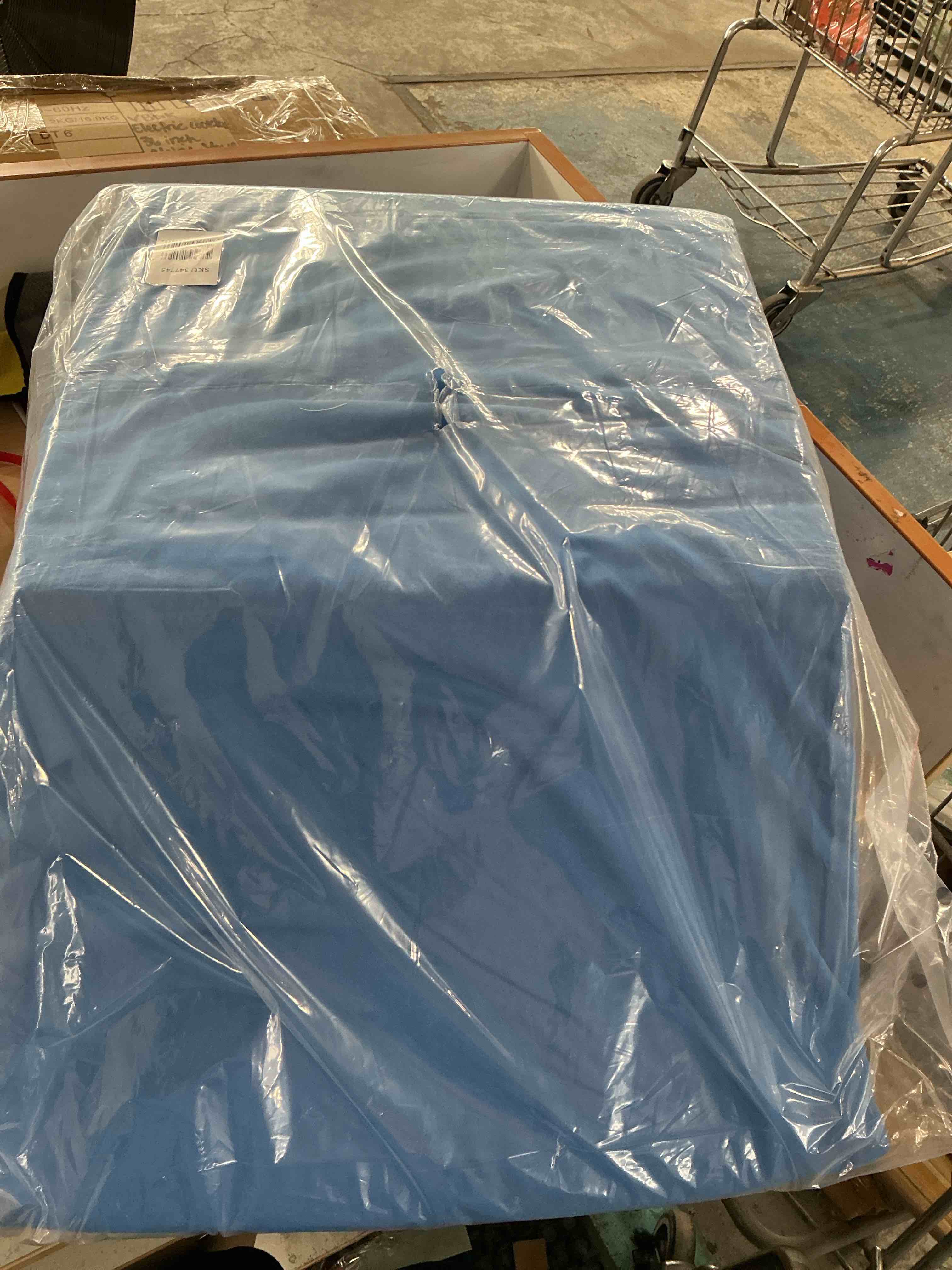 Condition photo showing New/Like New for dmi firm leg wedge pillow for back pain relief (fsa eligible), high-density foam, bed wedge pillow for legs elevation, knee pain, post surgery pillow, circulation and swelling, pregnancy, blue