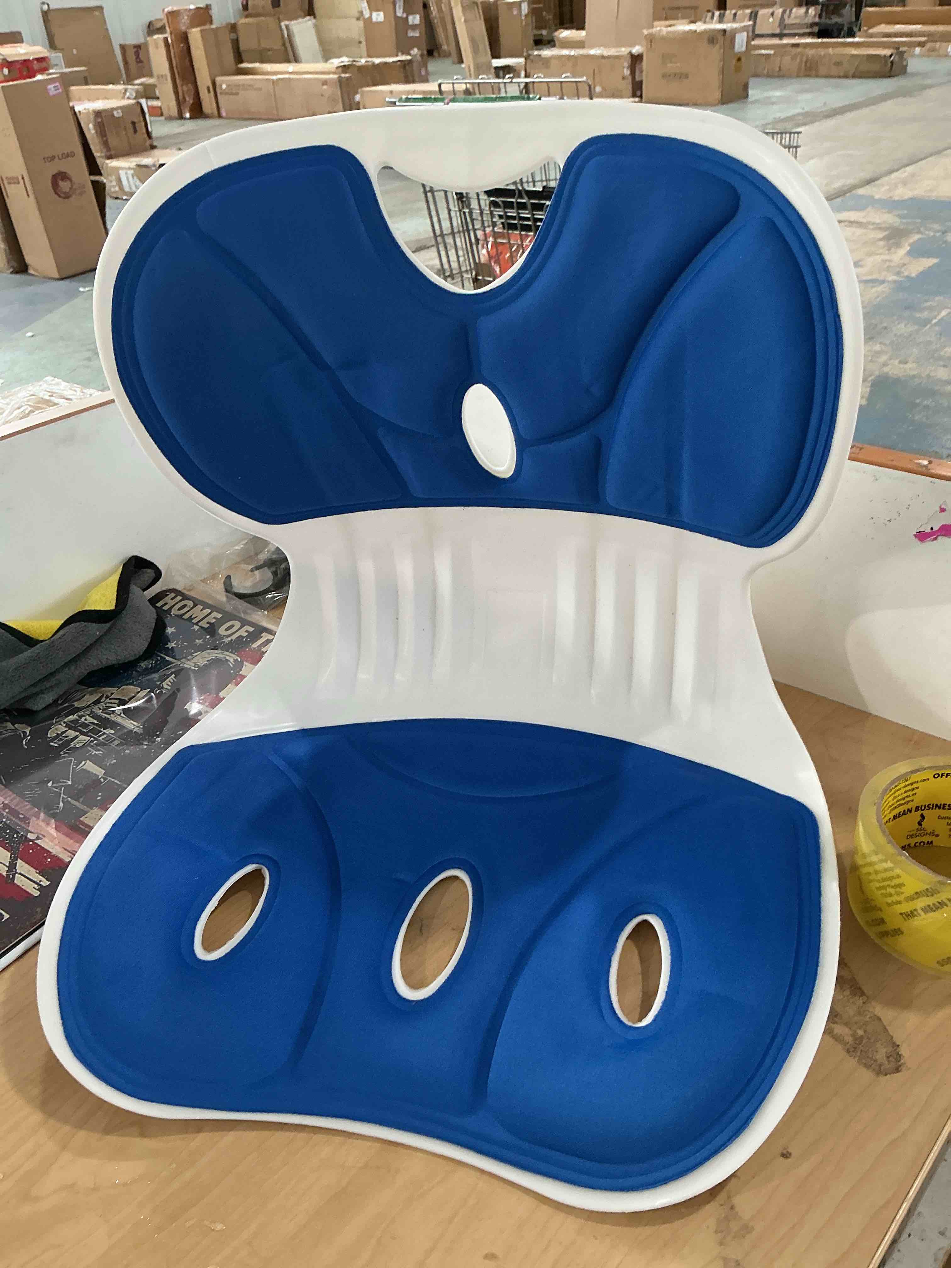 Condition photo showing New/Like New for ergonomic back and lumbar support with detachable cover,for good posture correction and pain relief,for offices,floor chairs,car,reading,waist support cushion(grizzly)
