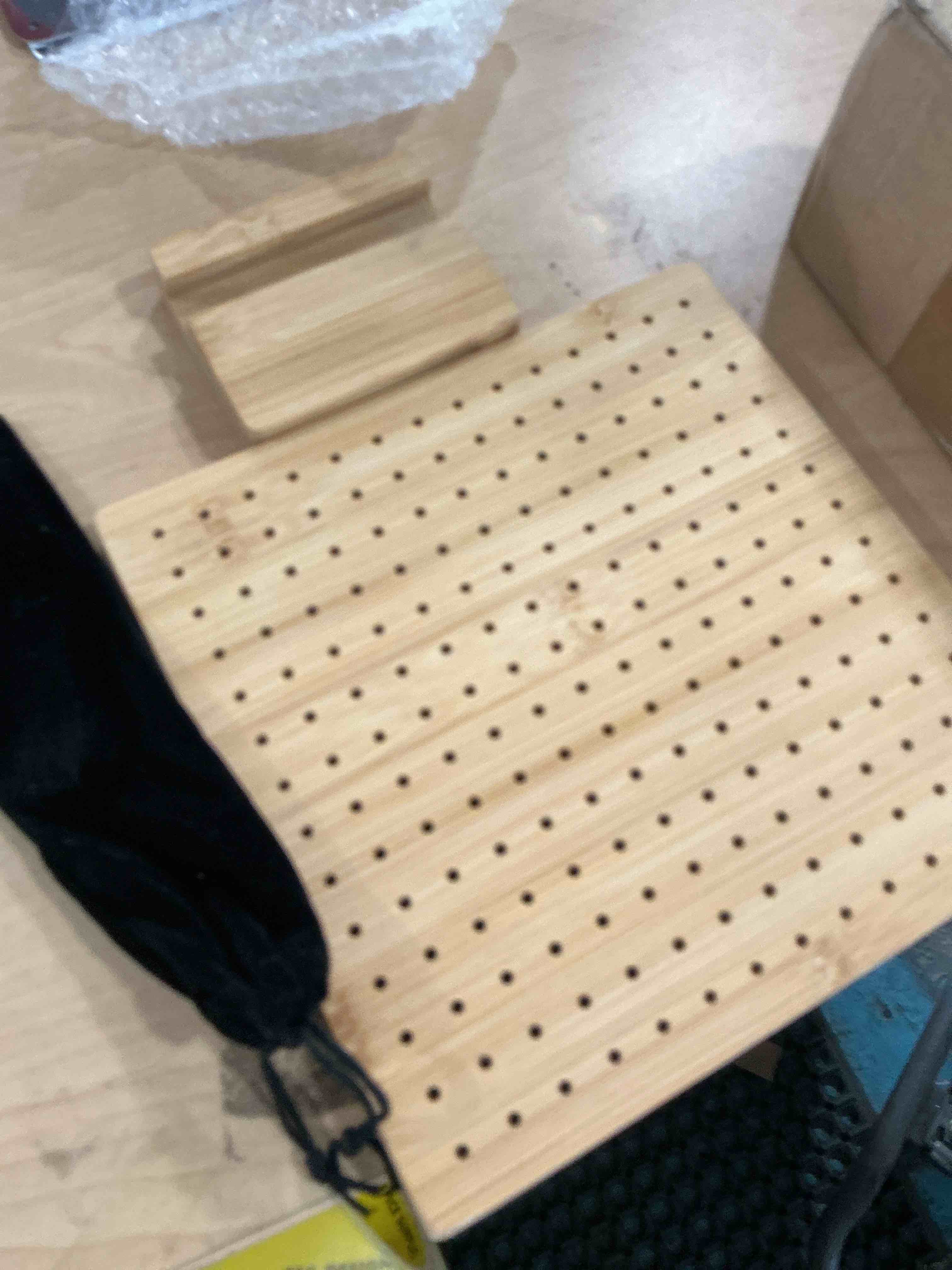 Condition photo showing New/Like New for crochet blocking board handcrafted knitting blocking mat with 20 stainless steel rod pins bamboo crocheting accessories for granny squares crocheters 7.87 inches