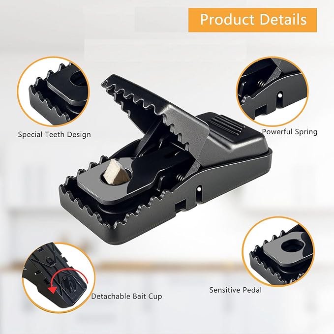 Condition photo showing New/Like New for reusable indoor mouse trap 6 pack – easy to set plastic rodent control device for home, garage & garden use