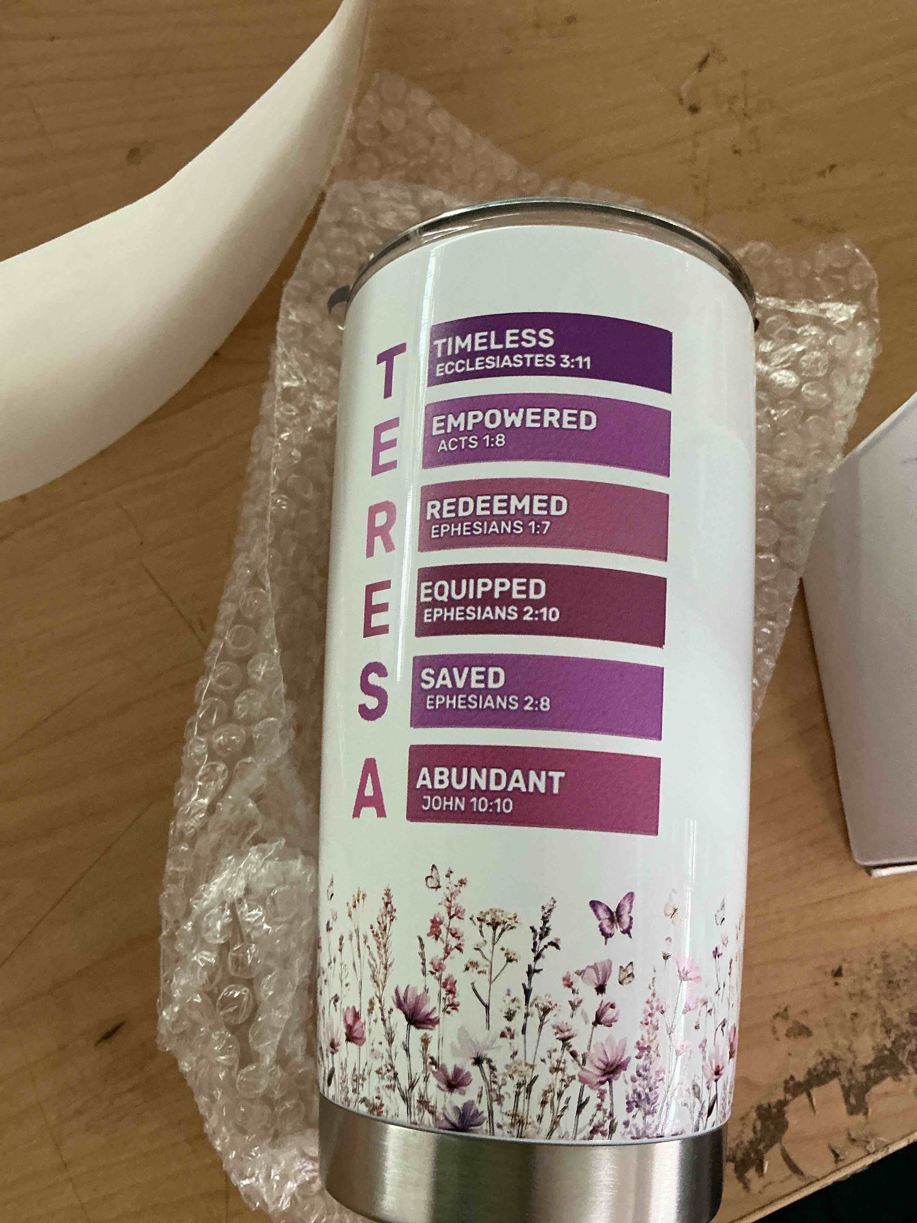 Condition photo showing New/Like New for amazon.com | christian gifts for women 20 oz tumbler, bible gift stainless steel insulated water bottle, christian tumbler religious gifts insulated travel coffee mugs, inspirational gift for women mom friend: tumblers & water glasses