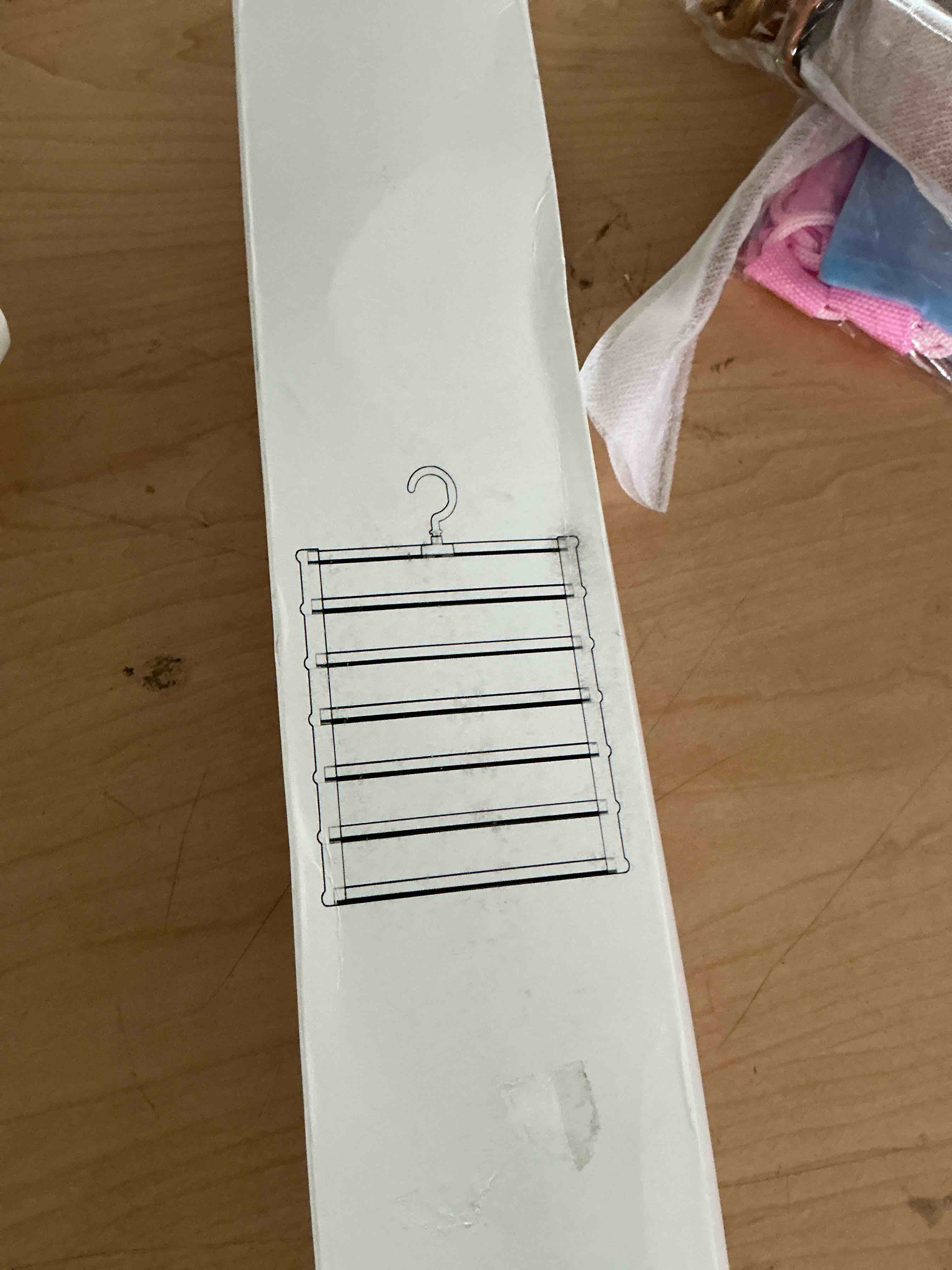 Condition photo showing New/Like New for moralve pants hangers space saving, european beechwood scarf and jean hangers - closet organizer and space saver pant rack, leggings hanger, and scarf holder with 360° swivel hook