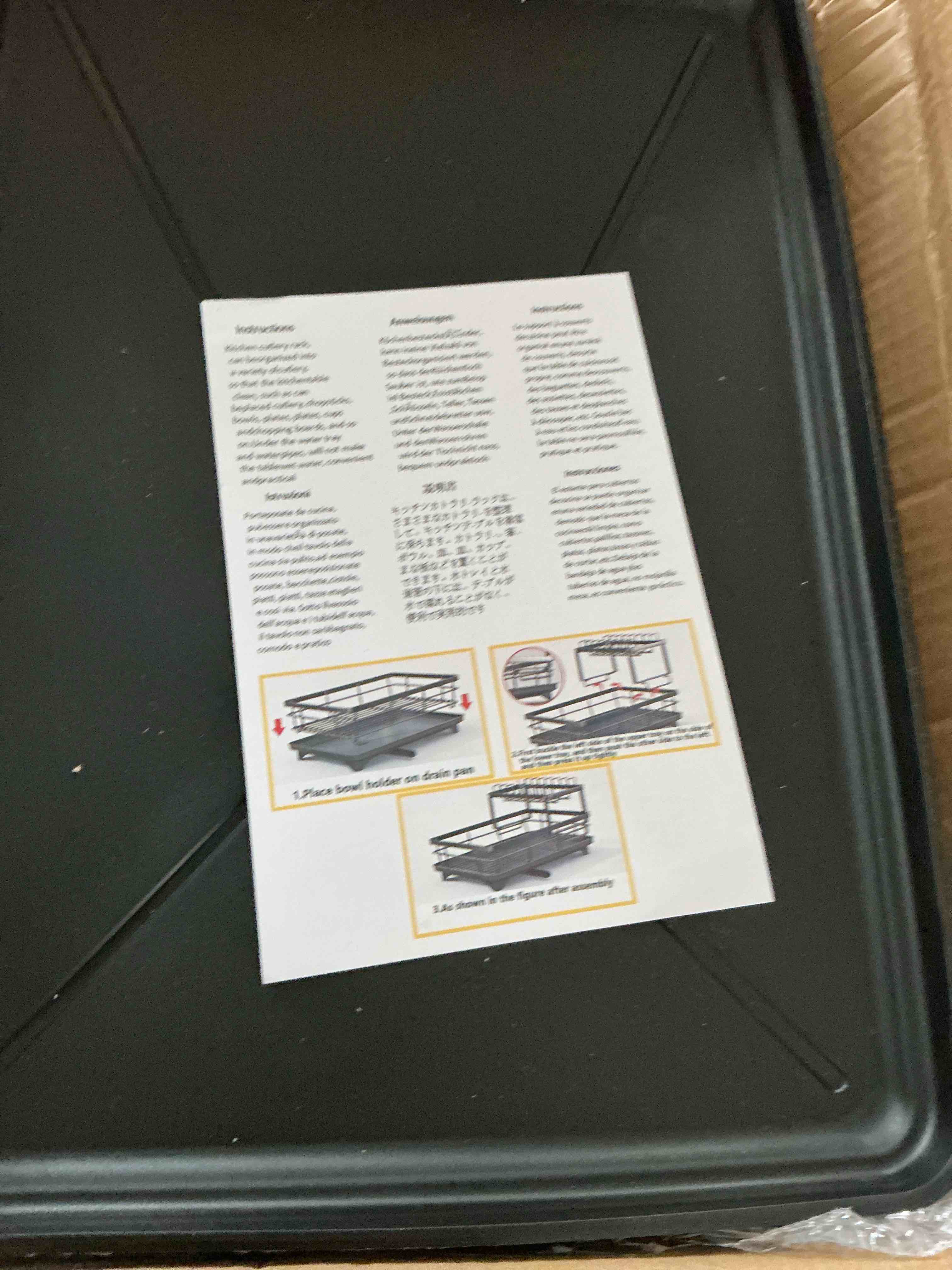 Condition photo showing New/Like New for amazon.com - toolf dish drying rack,2 tier dish drying rack with large drainboard,dish racks for kitchen counter and sink,stainless steel dish drainers with cup ? utensil holders,black
