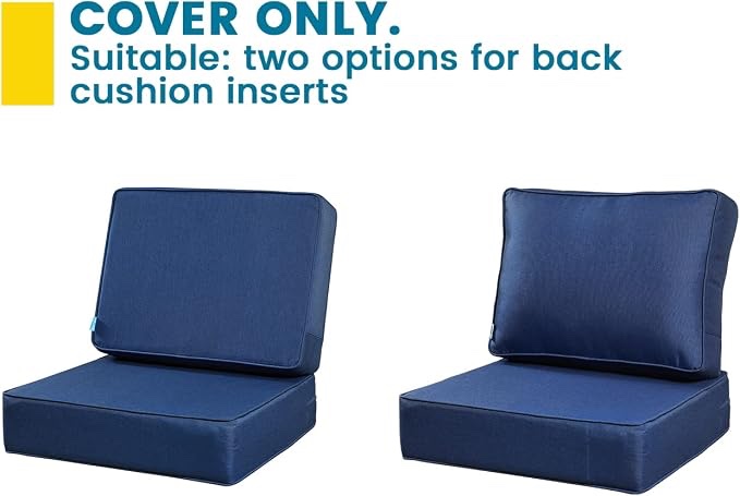 Condition photo showing New/Like New for artplan outdoor deep seat slipcovers,patio seat back covers only 24x24x6 18x24 olefin,square outdoor cushion cover, for patio funiture,khaki