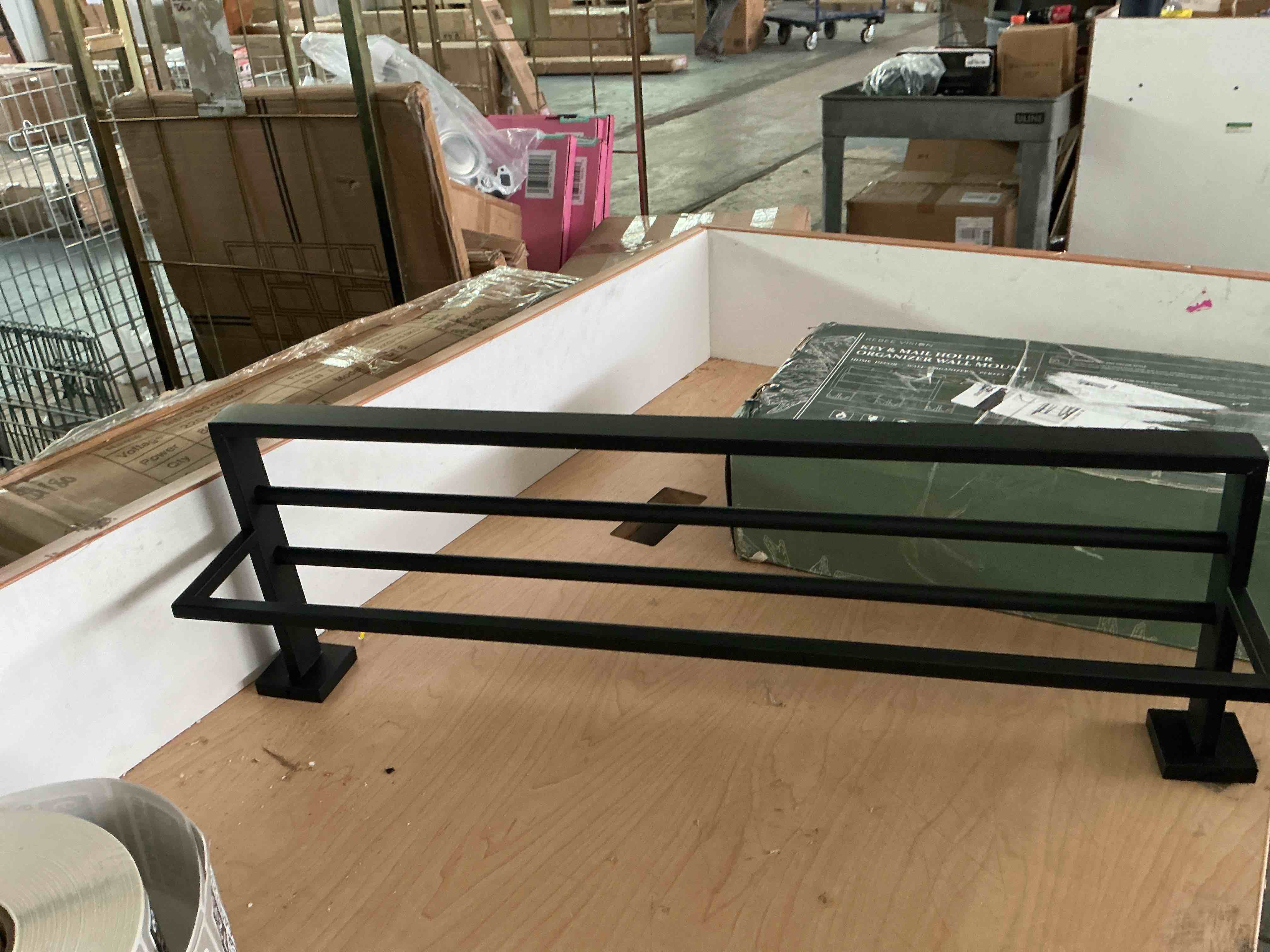Condition photo showing New/Like New for alise double towel rack for bathroom wall mounted,24 inch bathroom tower holder black towel rack with double towel bars,sus304 stainless steel towel bar towel rack with shelf,matte black matte black 600mm/24-inch(double bars)