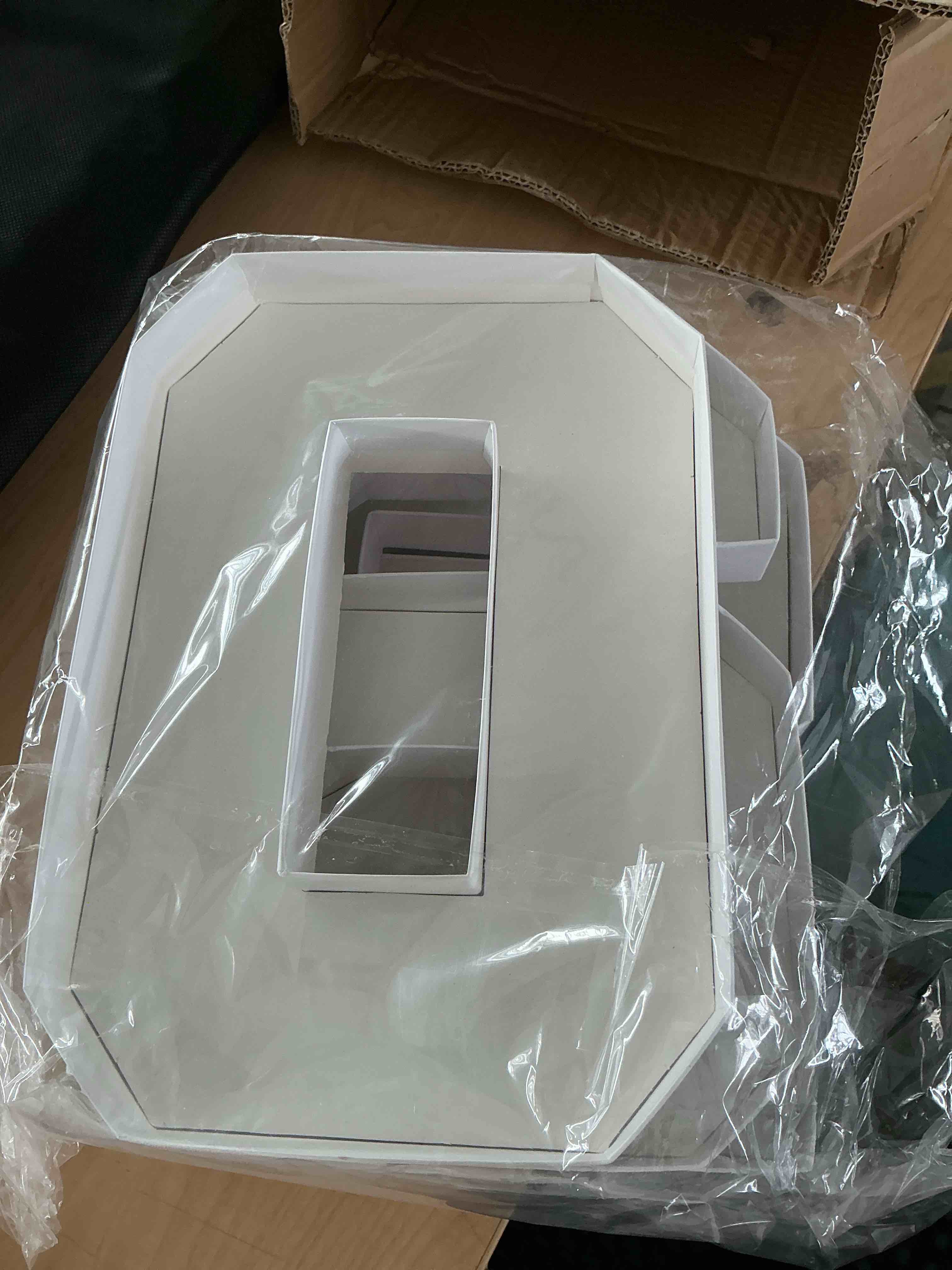 Condition photo showing New/Like New for 2026 graduation decorations - 4 pcs 2026 cap charcuterie fillable numbers charcuterie board box serving trays graduation centerpieces for tables grad party decorations supplies(white,cap and 2026)