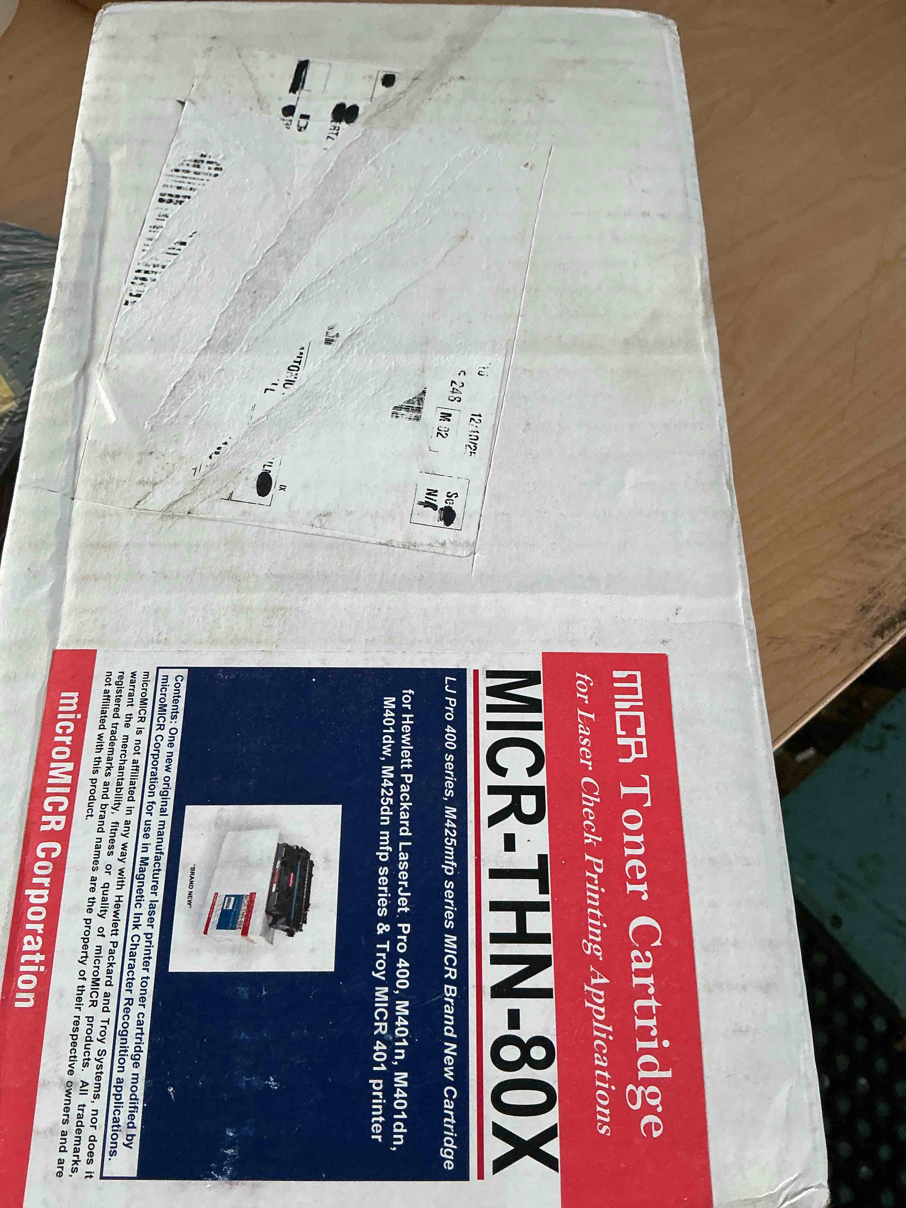 Condition photo showing New/Like New for corporation black toner cartridge for hp laserjet pro 400 printers micr-thn-80x