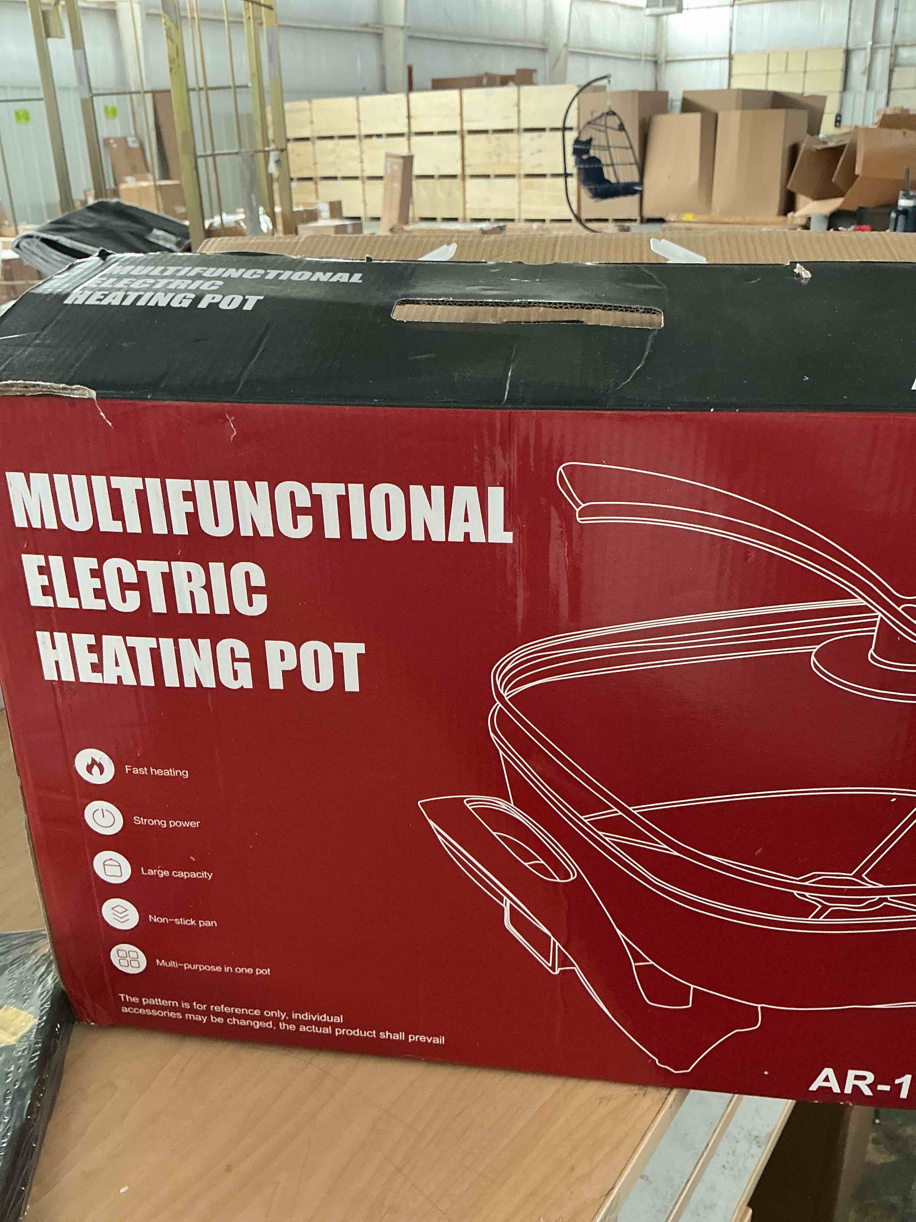 Condition photo showing New/Like New for food party hot pot electric skillet 2 in 1 hotpot pot electric pot for cooking 6l 110v 1100w non-stick pfoa free shabu shabu pot