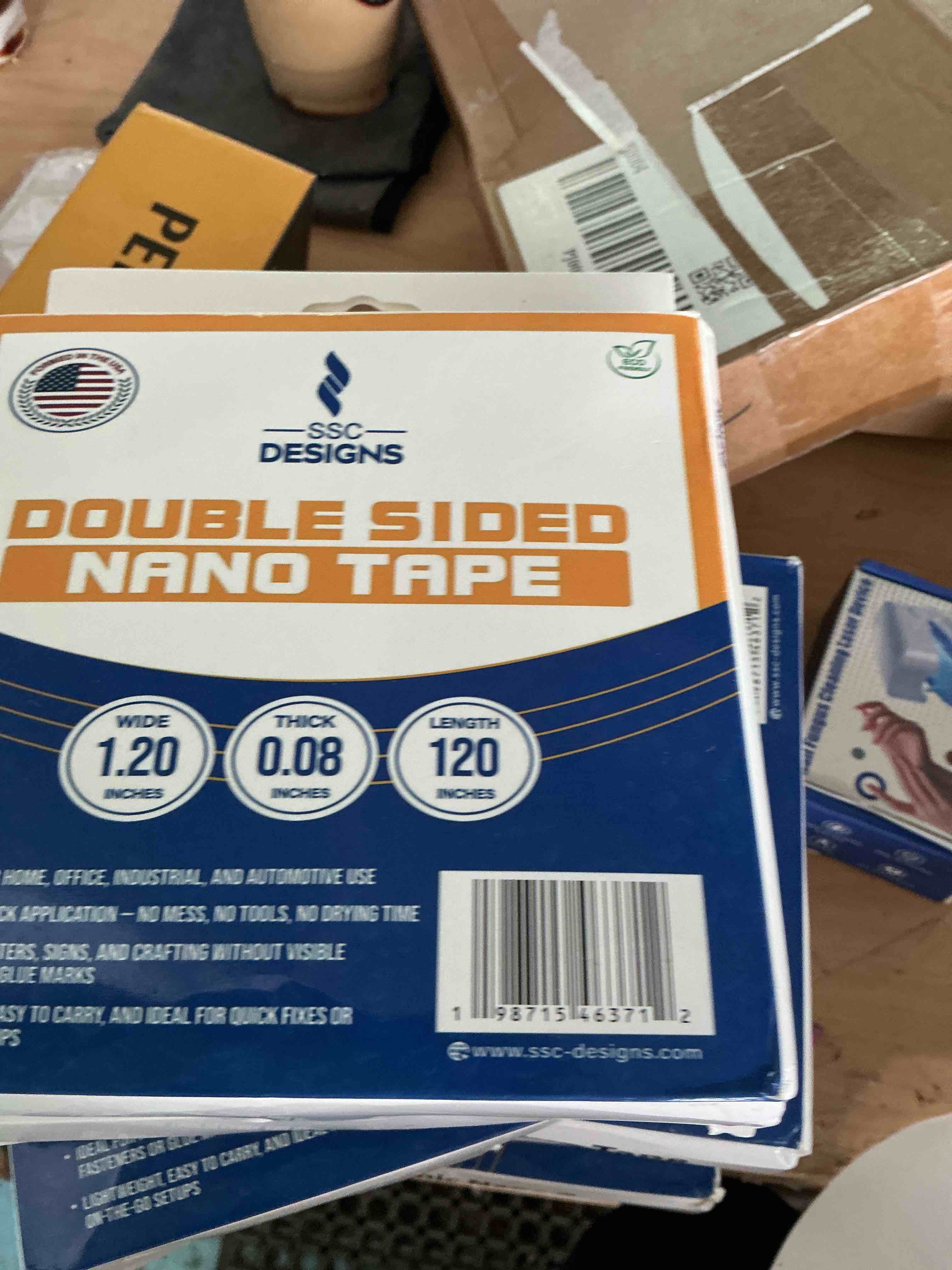 Condition photo showing New/Like New for nultat double sided tape heavy duty, nano reusable, removable, washable double stick tape for wall, multipurpose clear adhesive high temperature tape 1.18" x 120"(10 feet)