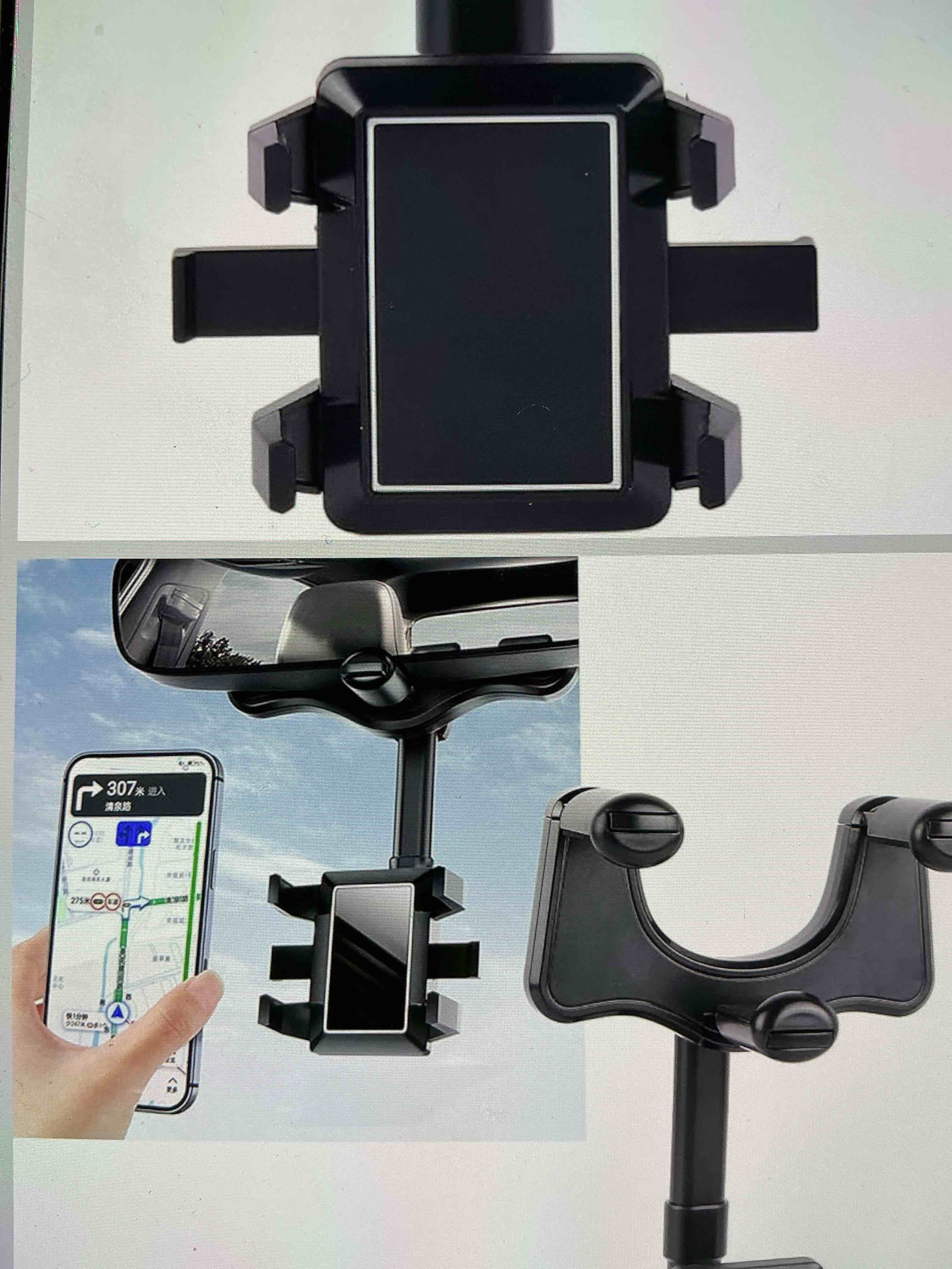 Condition photo showing New/Like New for demeras car navigation holder abs car rearview mirror phone holder firmly fixed one key installation