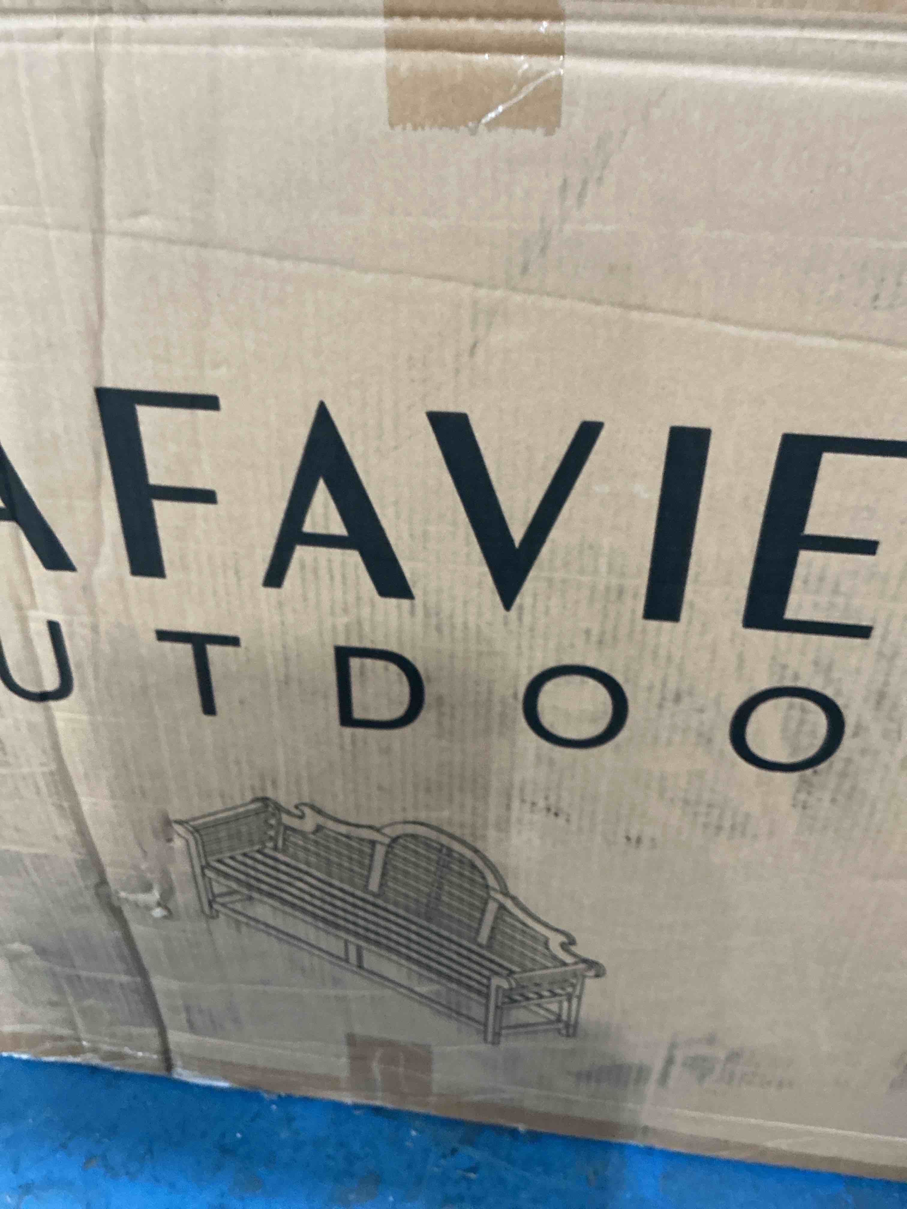 Condition photo showing New/Like New for safavieh pat6705k outdoor collection khara dark slate grey bench