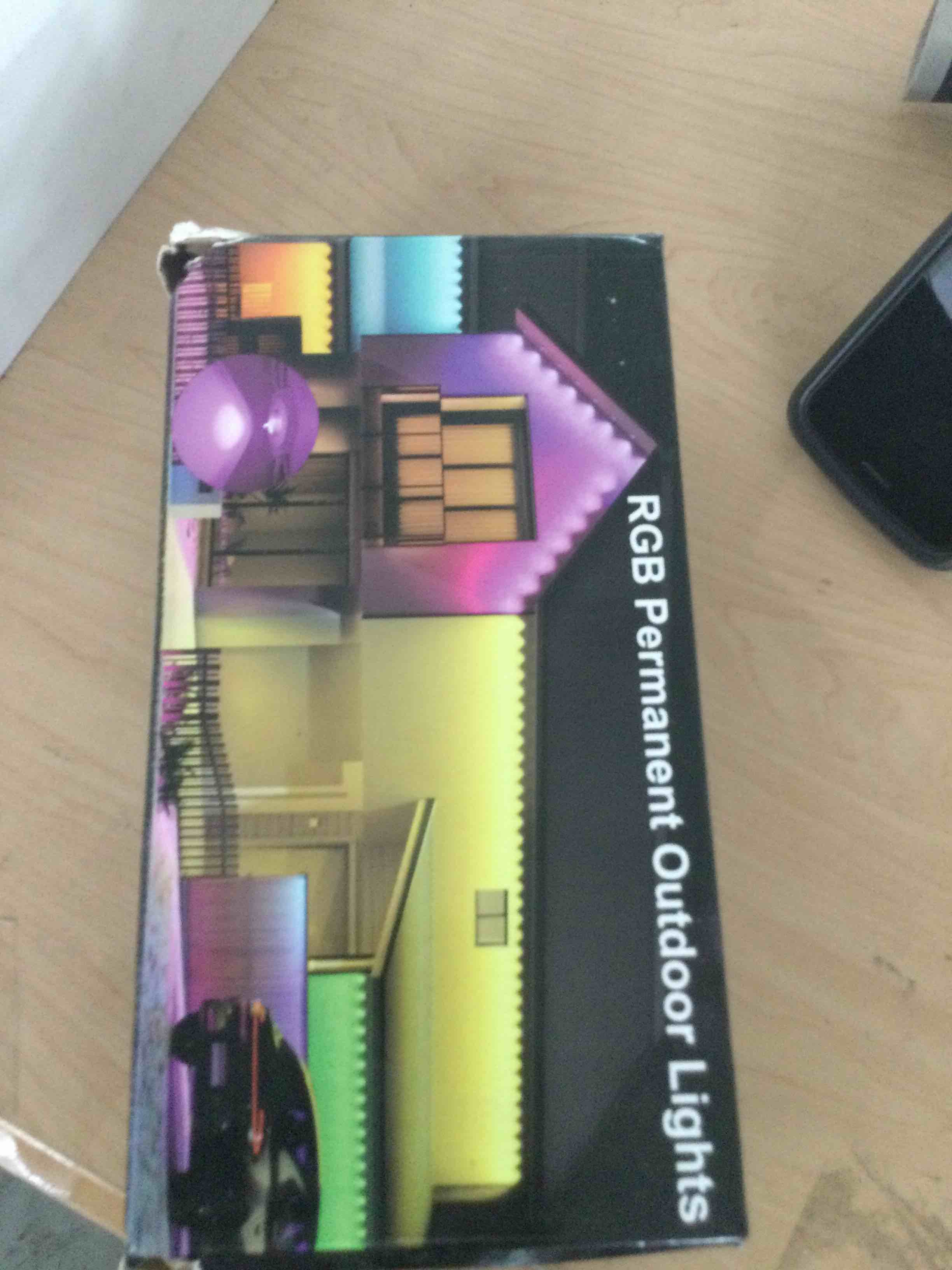 Condition photo showing New/Like New for kisufu 200ft rgb+ic permanent outdoor lights, 24v year-round roof & eaves lighting with 221 modes, app & remote control, ip68 waterproof, smart outside lights for holidays
