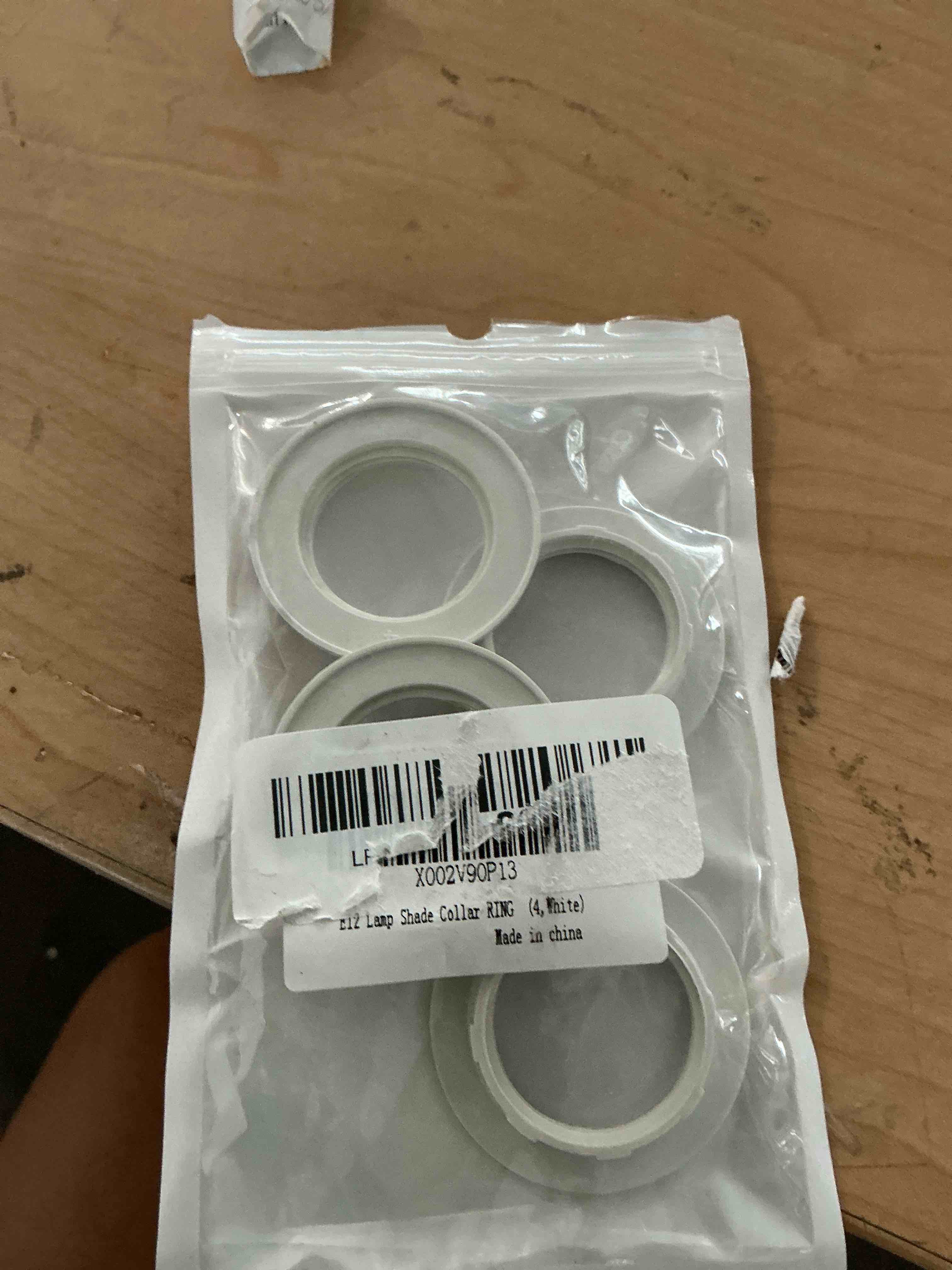 Condition photo showing New/Like New for e14 lamp shade collar rings,jnxqwe light socket ring,e14 e12 lock socket replacement adapter ring with inner diameter of 1.1inches?28mm?, retainer rings for light fixture (4, white)
