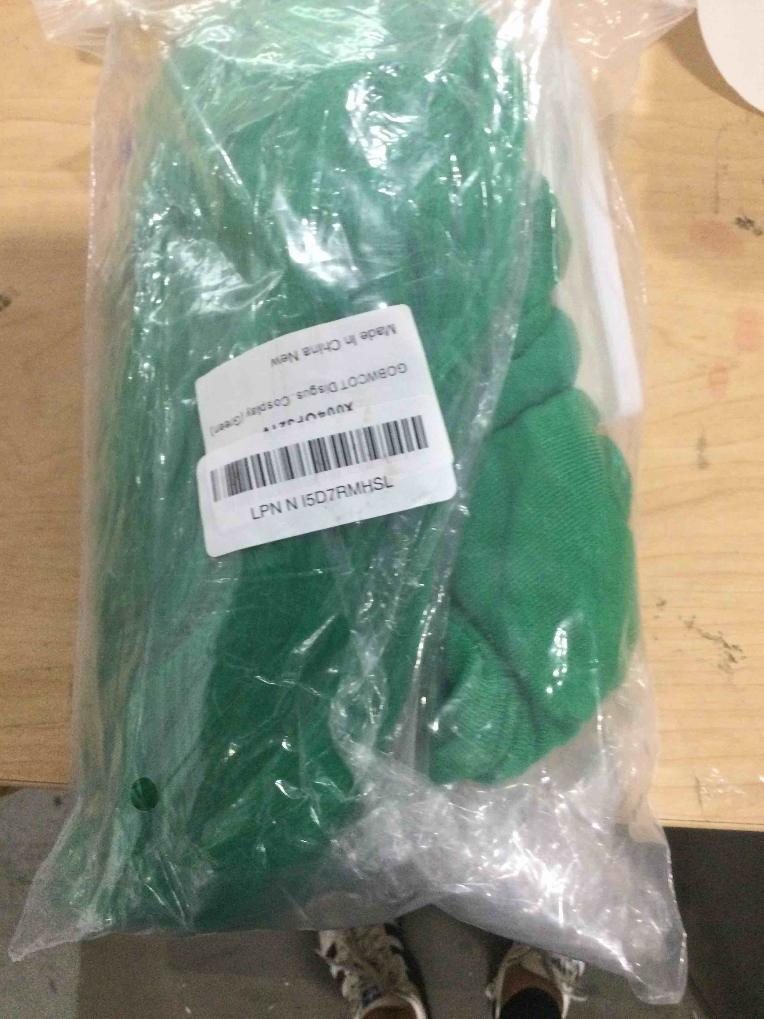 Condition photo showing New/Like New for halloween green costume wig purple silk scarf eyelashes gloves socks st patrick's day anime cartoon cosplay (green)