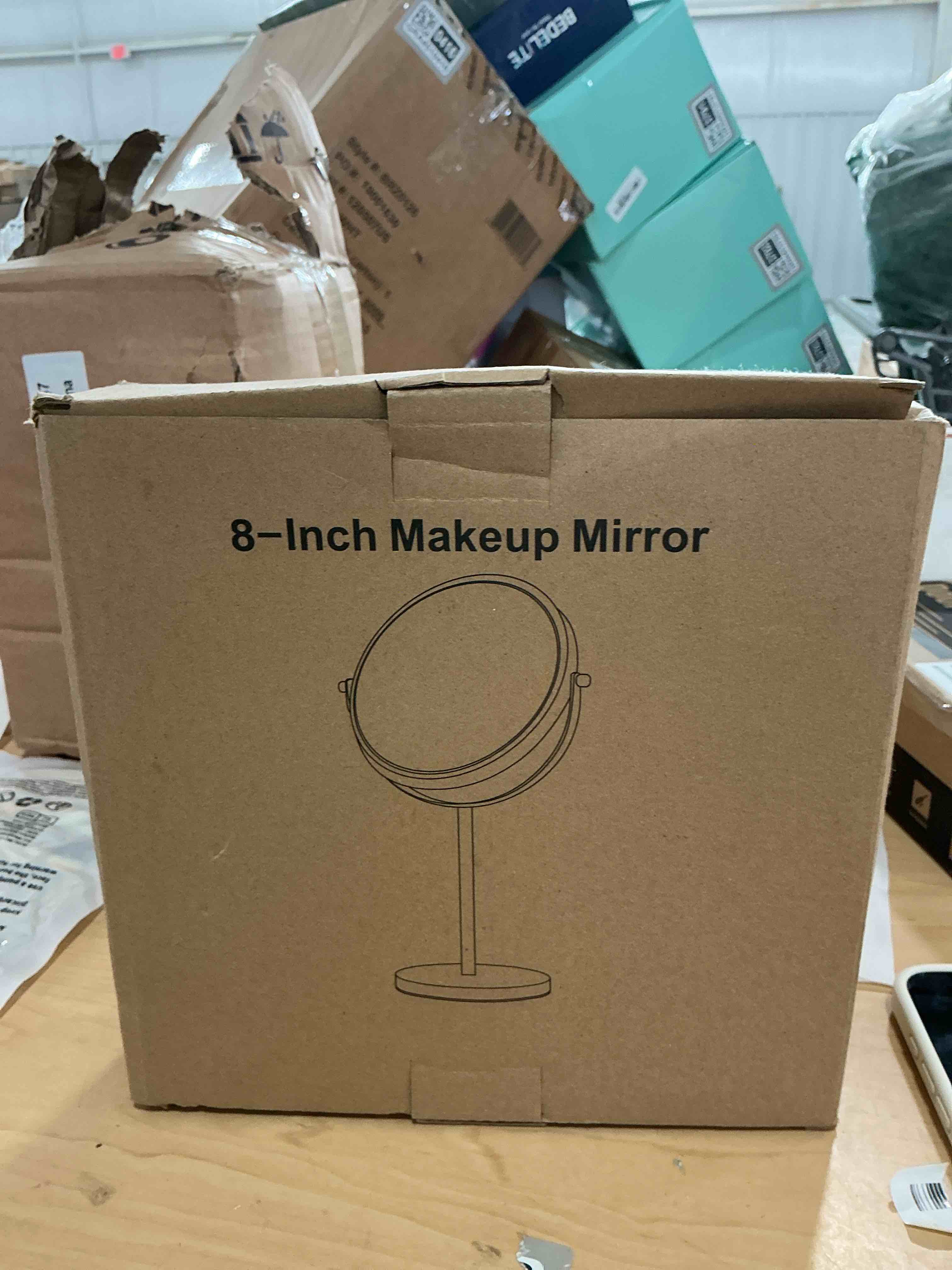 Condition photo showing New/Like New for alhakin 10x magnifying makeup mirror, 8 inch tabletop mirror double sided with magnification, swivel make up mirror for bathroom, black
