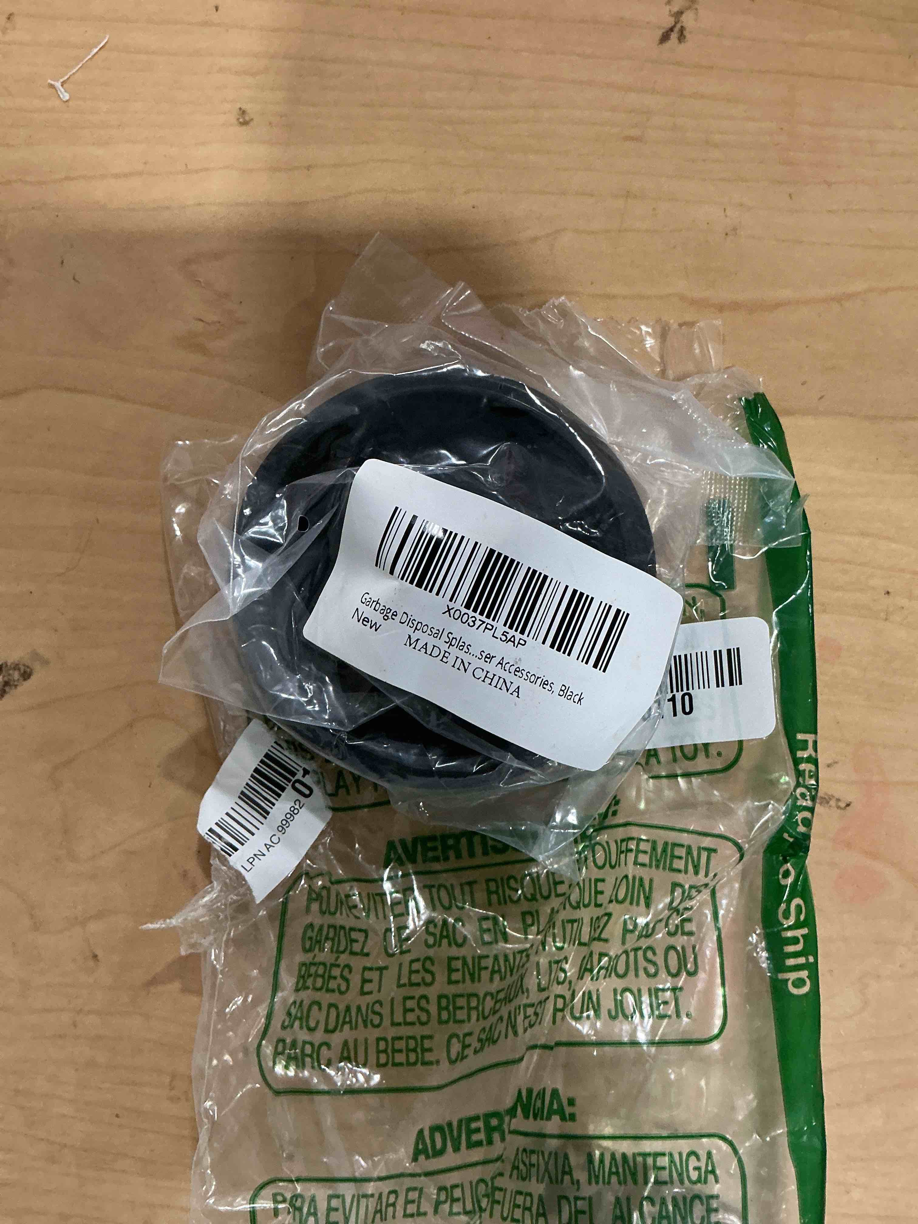 Condition photo showing New/Like New for garbage disposal splash guards 3 3/8" sink baffle qcb-am replacement for insinkerator evolution series, upgraded removable quiet collar drain plugs, garbage disposer accessories, black deep black - 1 pack