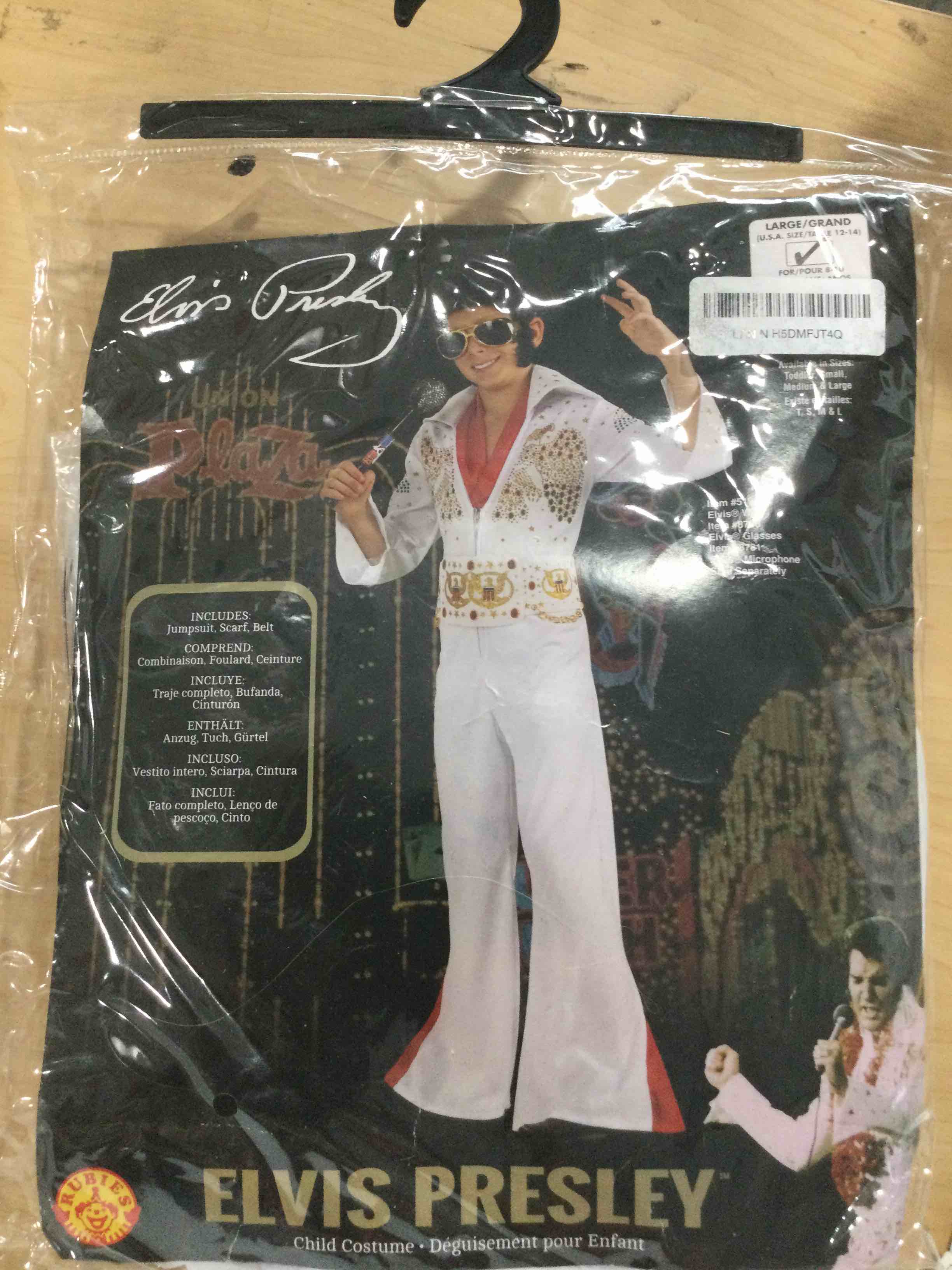 Condition photo showing New/Like New for rubies elvis presley: elvis presley costume for kids, boy's large