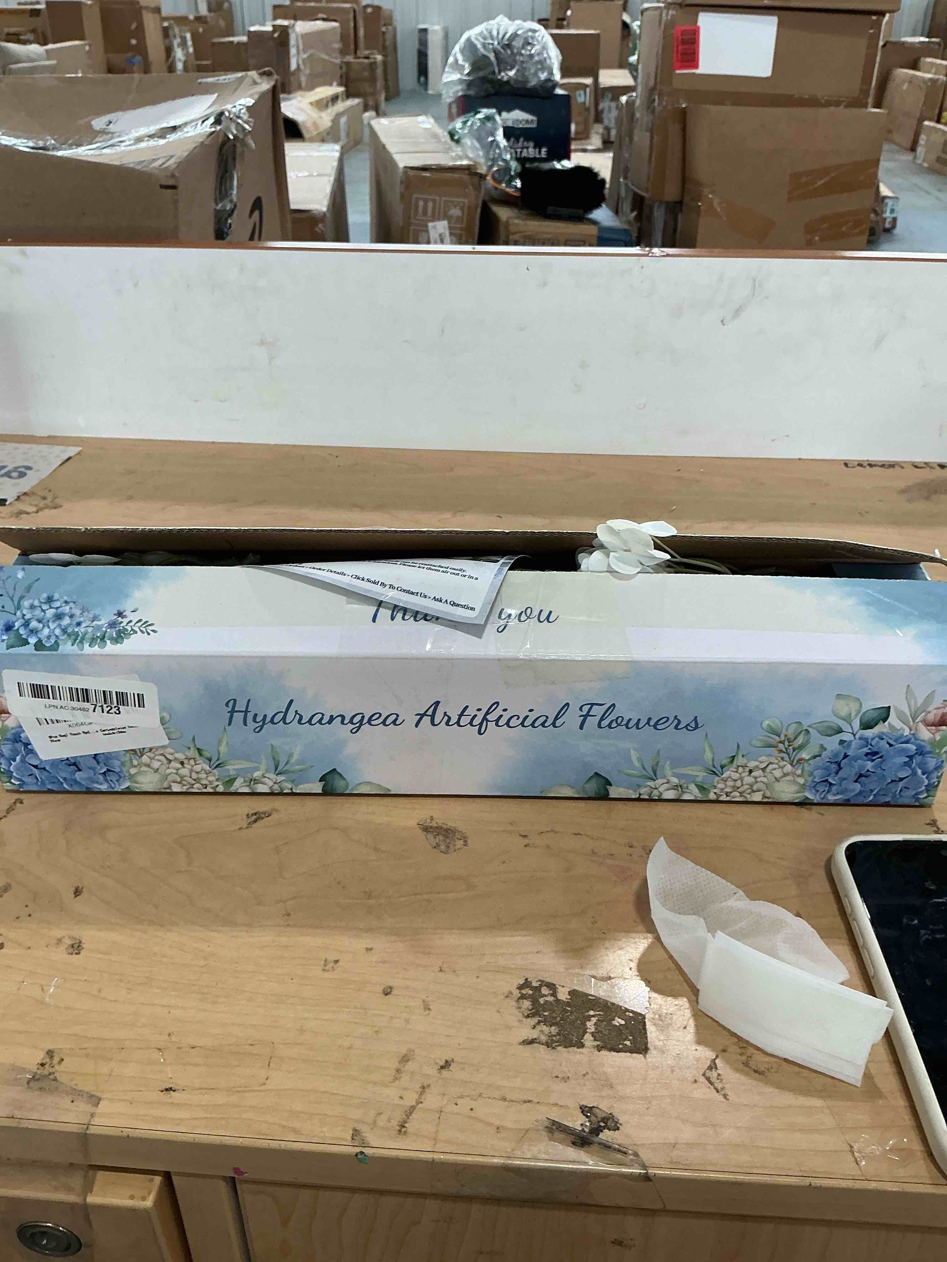 Condition photo showing New/Like New for yastouay 3 pcs real touch hydrangea artificial flowers, 21" white full faux hydrangea flowers latex fake flowers for home decor party floral arrangements wedding bouquets centerpieces outdoor decor white 3 pcs