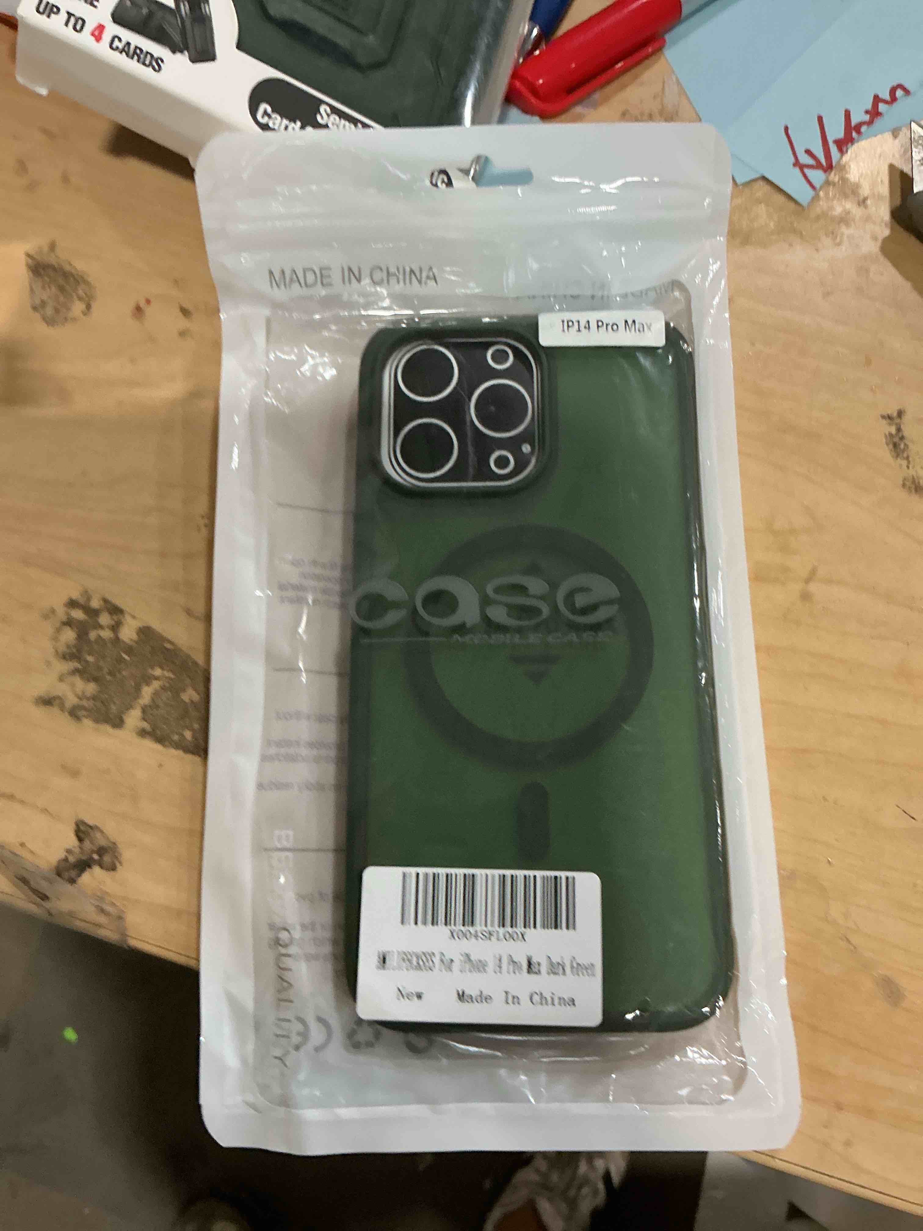 Condition photo showing New/Like New for magnetic for iphone 14 pro max case - compatible with magsafe - military grade drop protection - slim anti-scratch translucent shockproof phone cover 6.7" - dark green