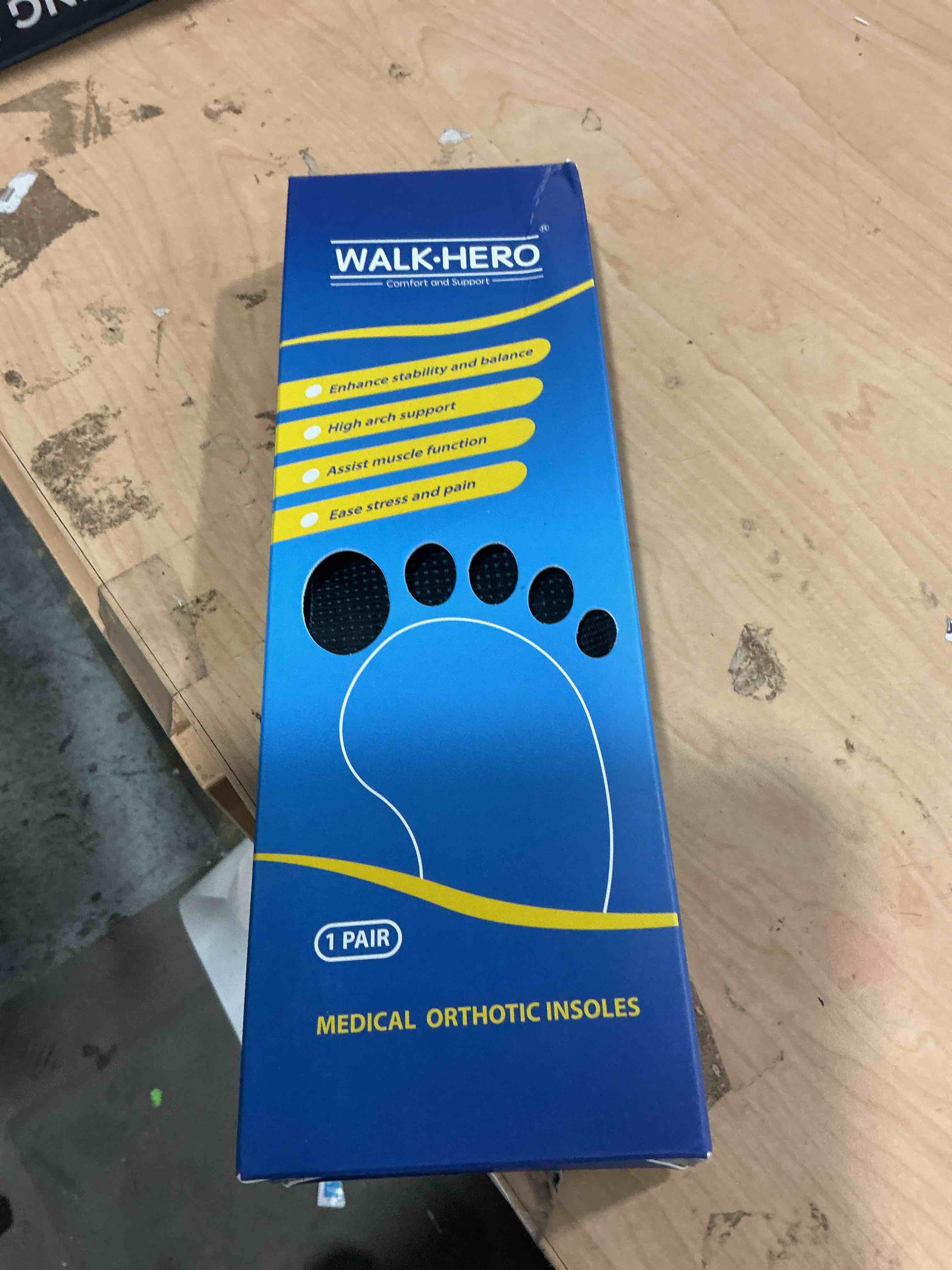 Condition photo showing New/Like New for plantar fasciitis relief - arch support insoles for men women, shoe inserts for flat feet, orthotic shoe insoles all-day energy and comfort with every step (mens 11-11 1/2 | womens 13-13 1/2) mens 11 - 11 1/2 | womens 13 - 13 1/2 blue