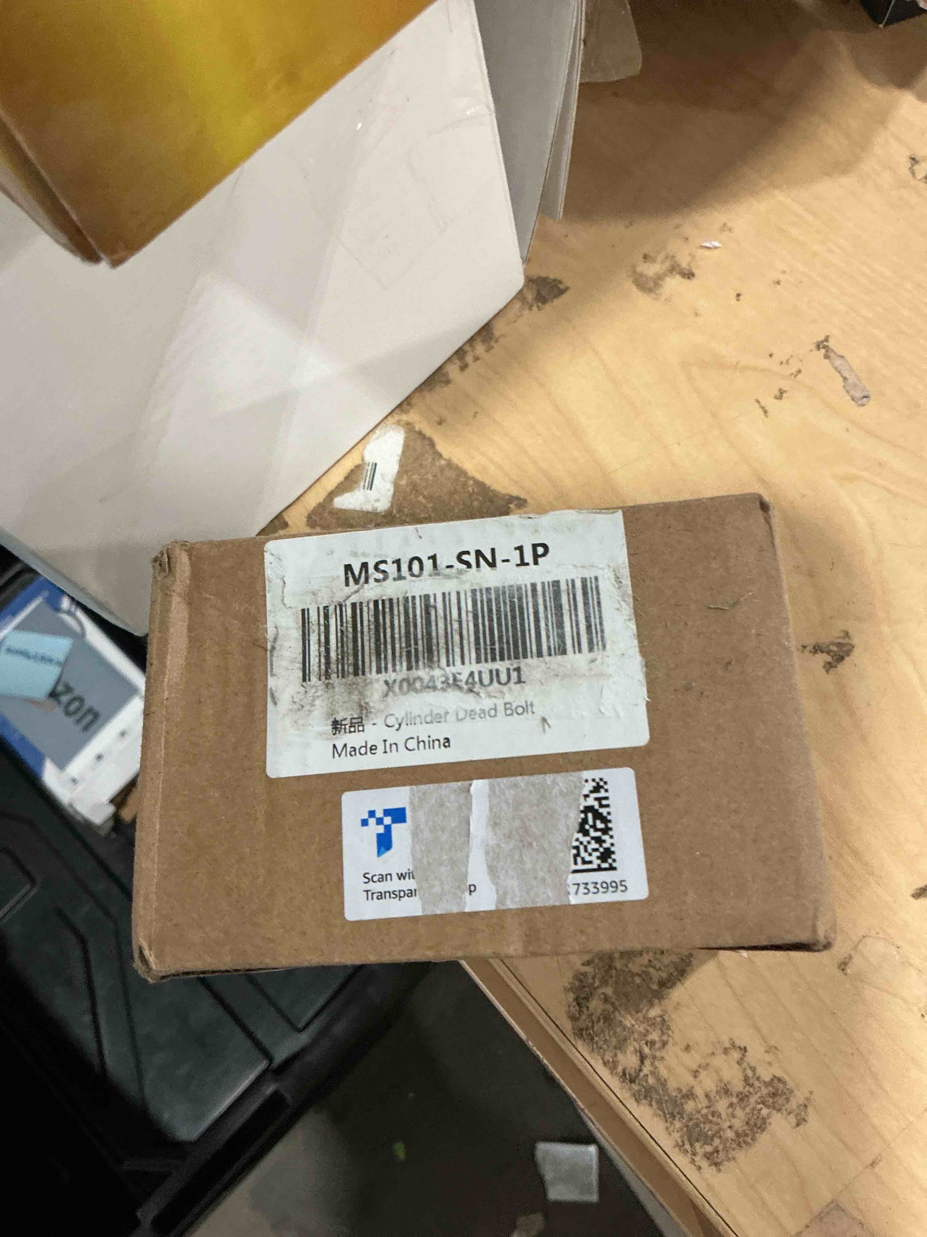 Condition photo showing New/Like New for 1 side keyed deadbolt lock,single cylinder dead bolt, satin nickel round exterior keyed front entry inside door deadbolt 1 pack round satin nickel