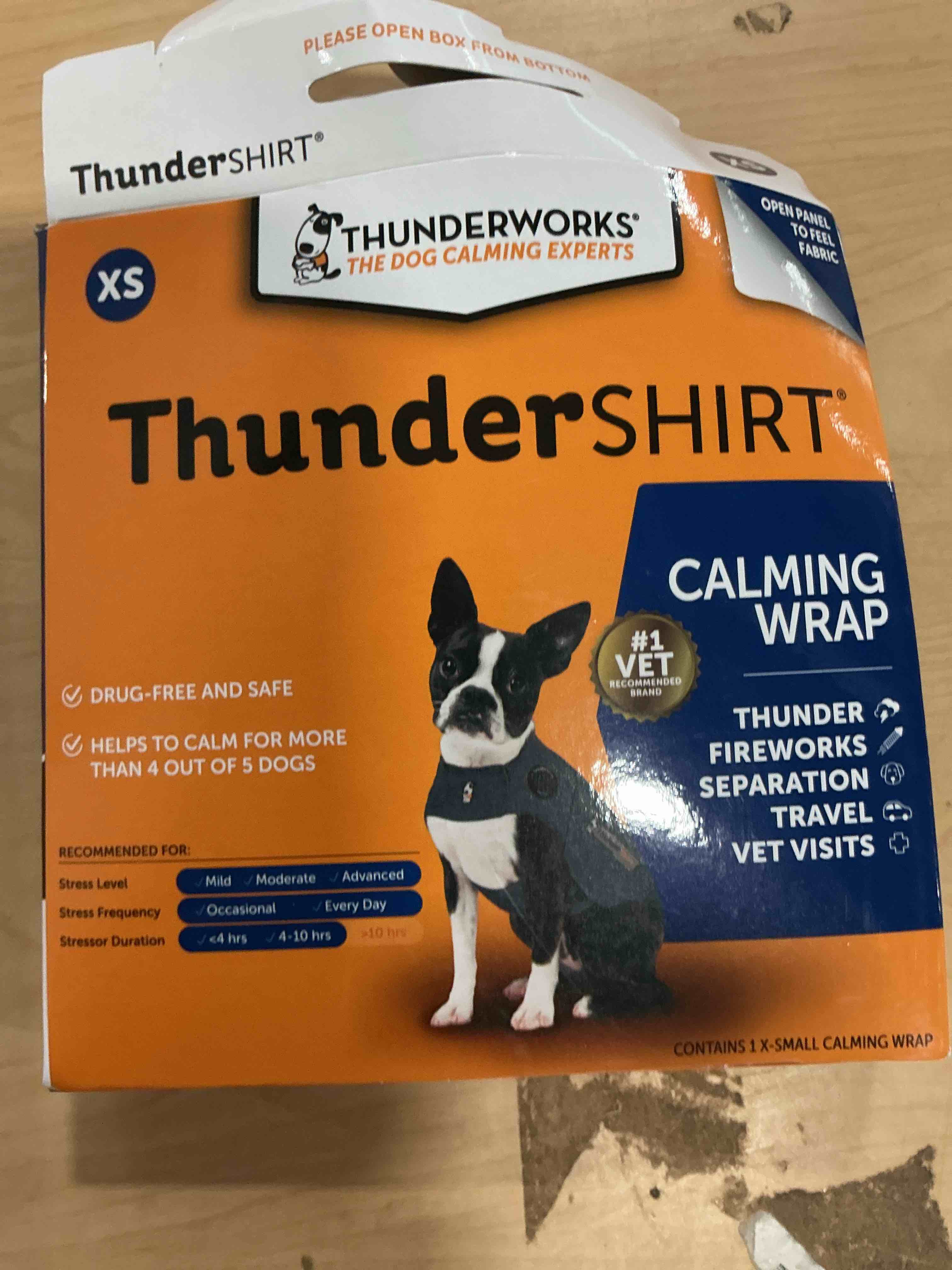 Condition photo showing New/Like New for thundershirt for dogs, x small, heather gray classic - dog anxiety relief calming vest heather grey xs