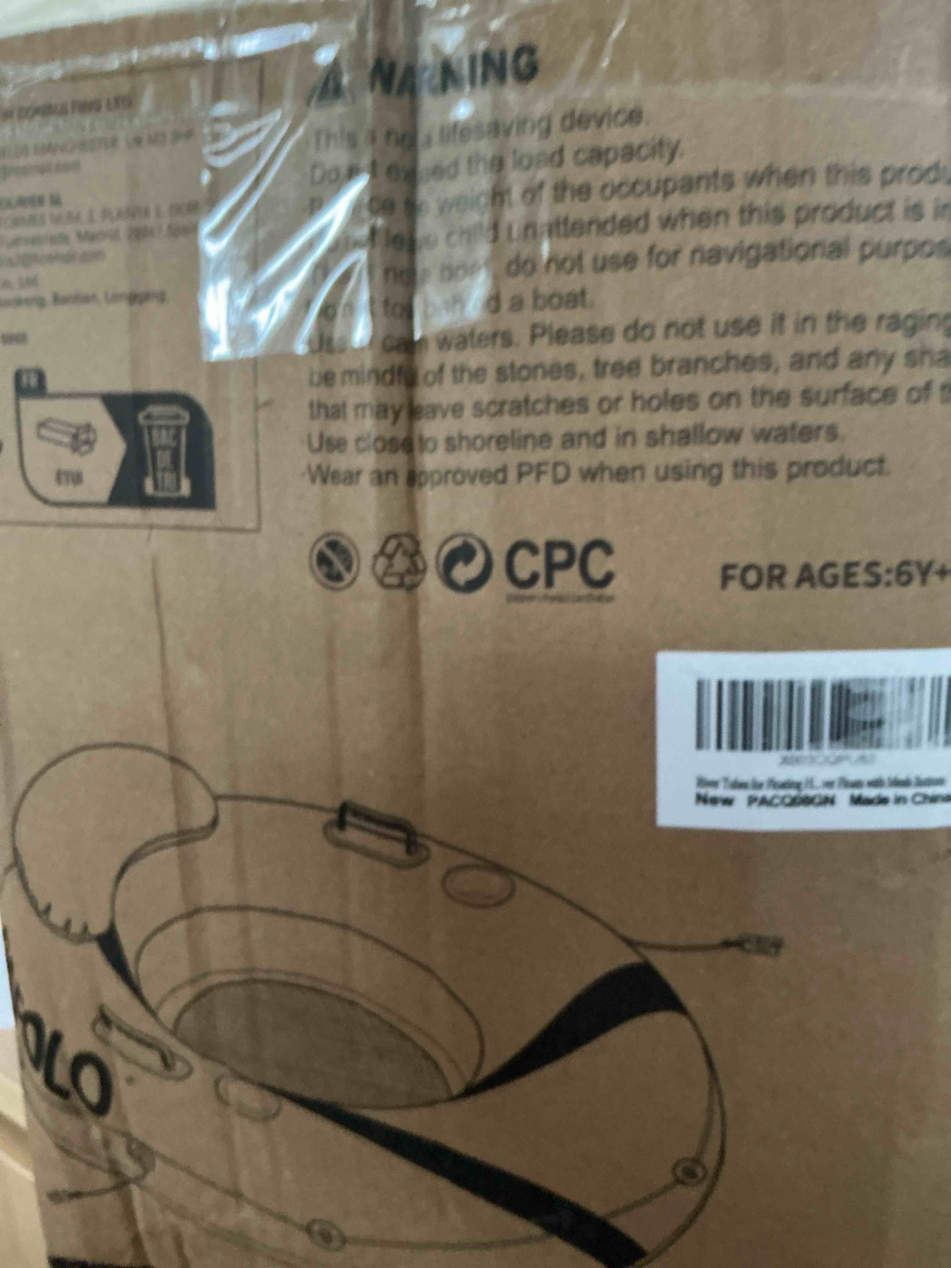 Condition photo showing New/Like New for river tubes for floating heavy duty, pool float adult, 53" inflatable float tube for beach lake rafting, river floats with mesh bottom