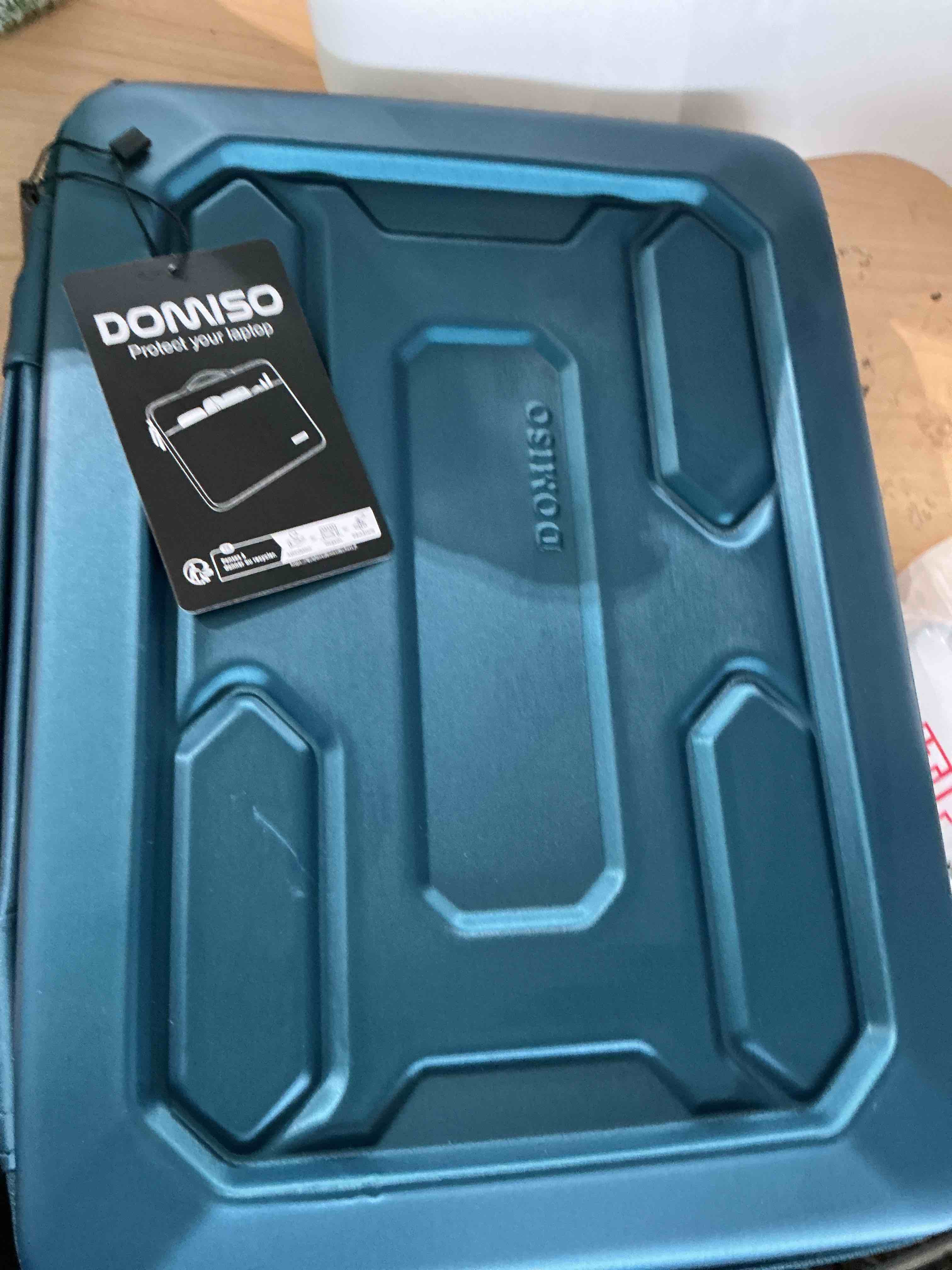 Condition photo showing New/Like New for domiso laptop hard case 14-14.4 inch waterproof shockproof hard shell laptop sleeve with handle & storage pocket, compatible with macbook, hp, dell, teal | waterproof, shockproof, with handle & storage pocket, compatible with macbook, hp, dell