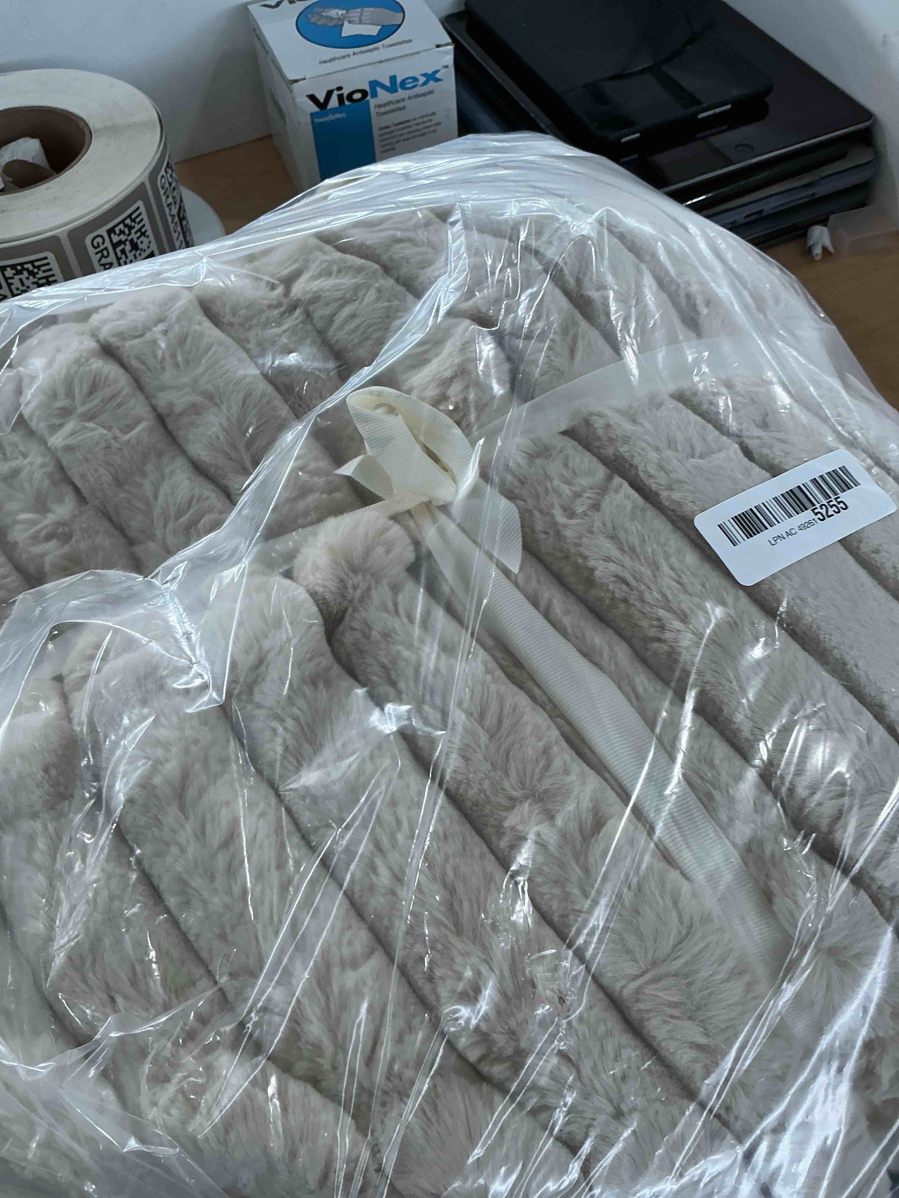 Condition photo showing New/Like New for fluffy blanket, cozy fleece decorative striped throw blanket,ribbed luxury ultra soft warm small throw blankets for gifts bedroom bed sofa all seasons living room home overnight indoor