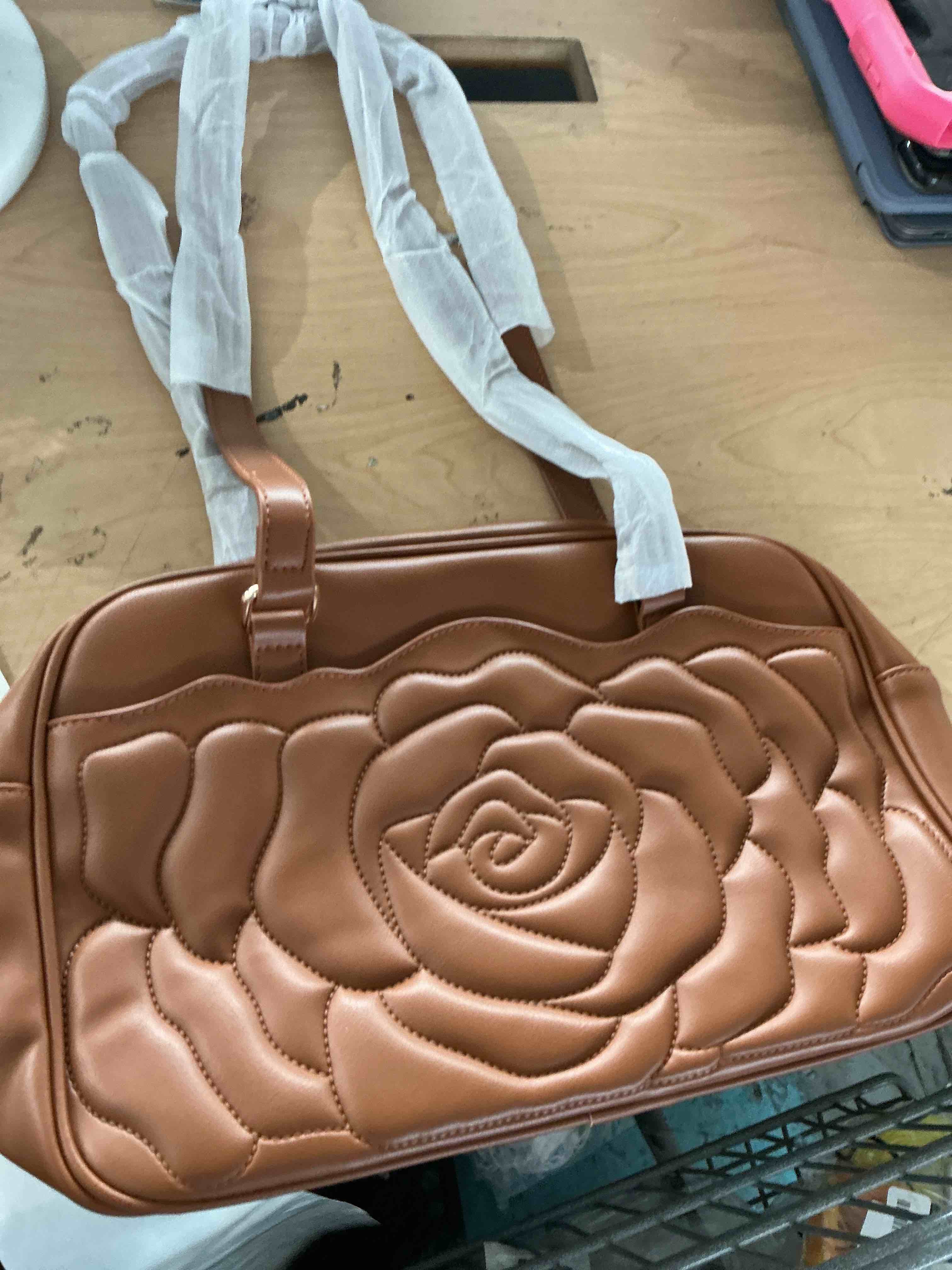Condition photo showing New/Like New for shoulder bag for women, embossed vegan leather hobo purse | medium handbag for work commute and travel, thoughtful gift for women