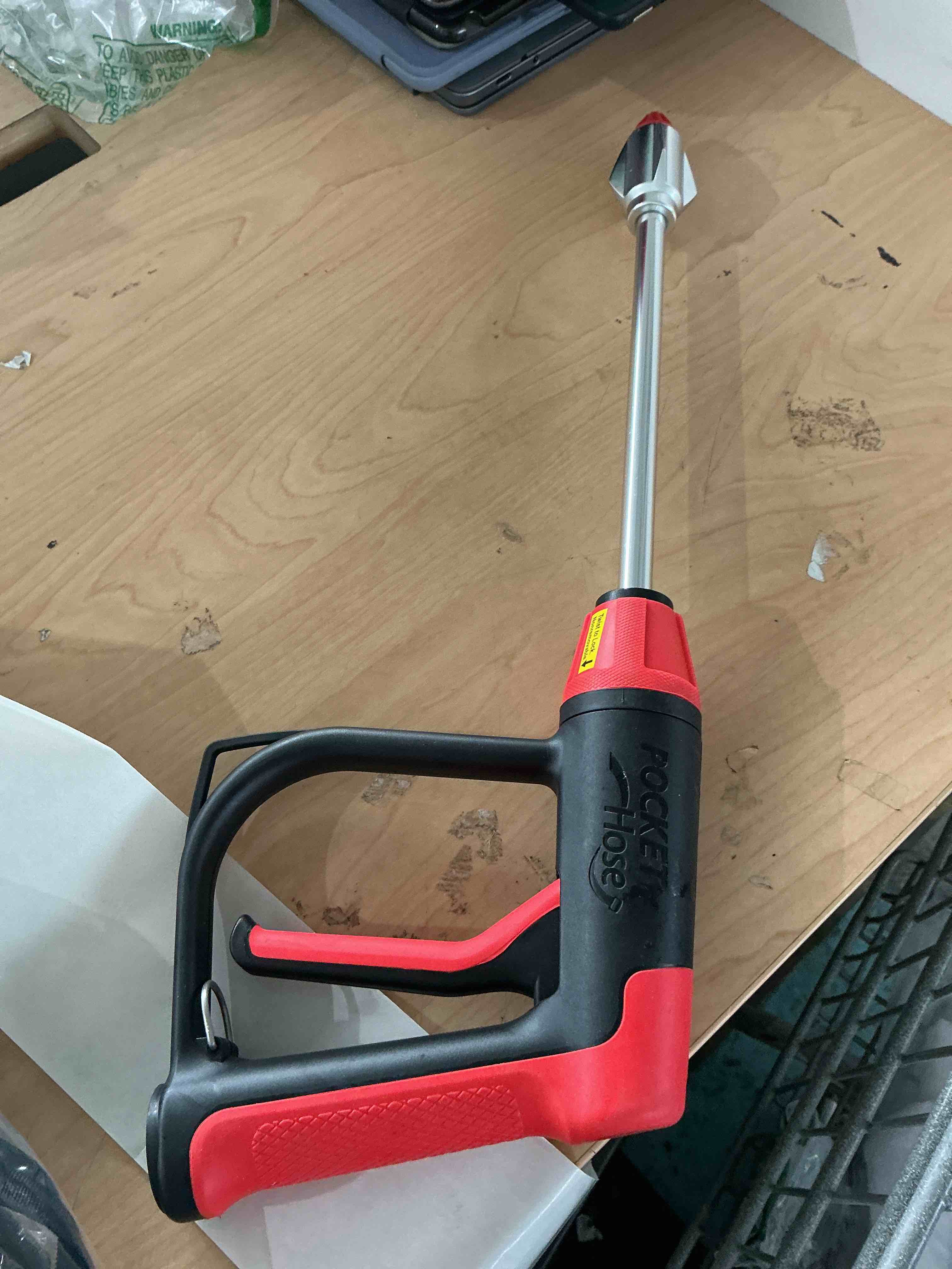 Condition photo showing Good Condition for pocket hose arrow customizable spray nozzle, as seen on tv | flow force tech, 4 precision tips, jet stream to gentle watering, rust-resistant, non-slip grip, ideal for car wash does not include any attachments