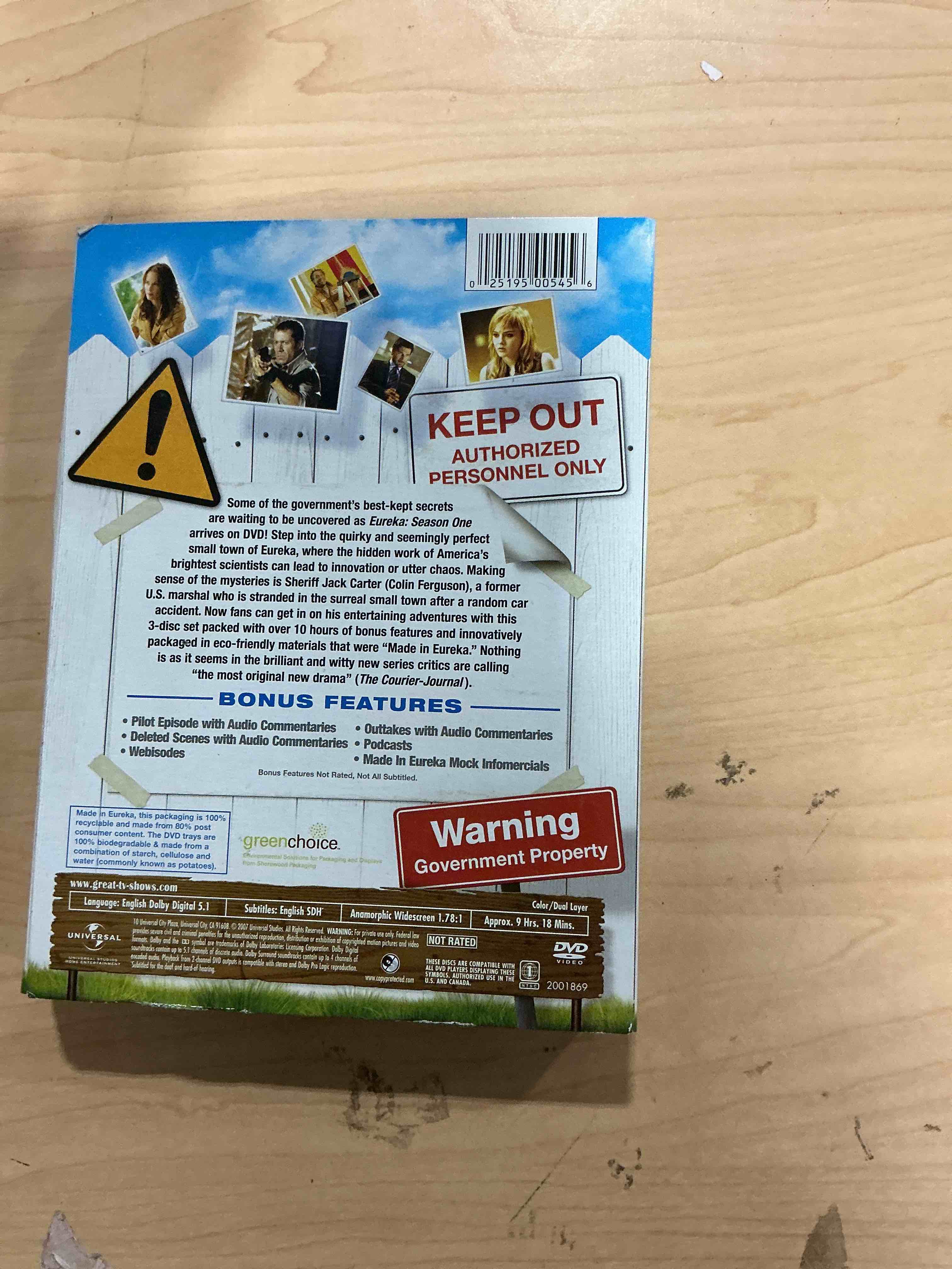 Condition photo showing New/Like New for eureka: season one