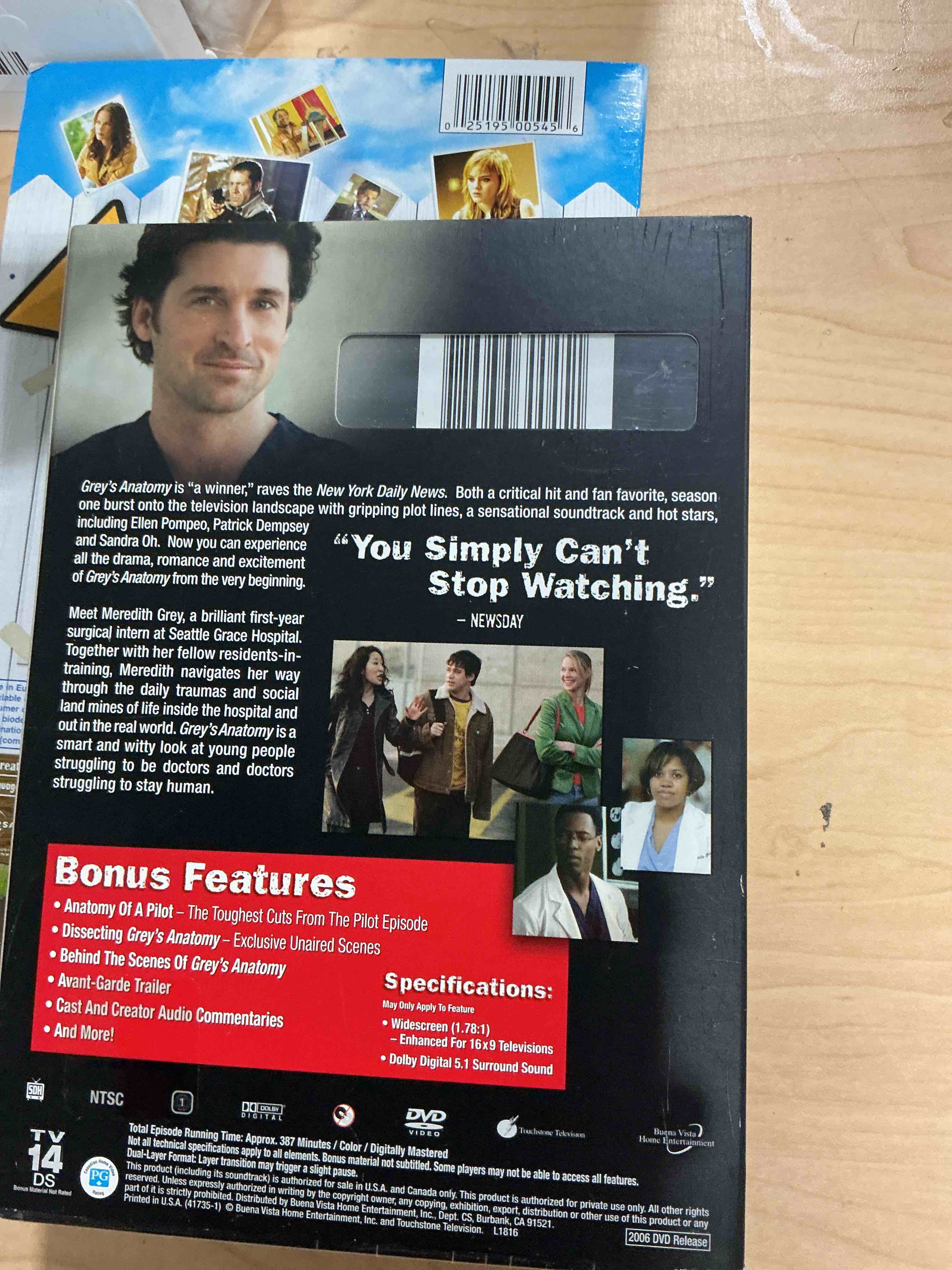Condition photo showing New/Like New for grey's anatomy: season 1