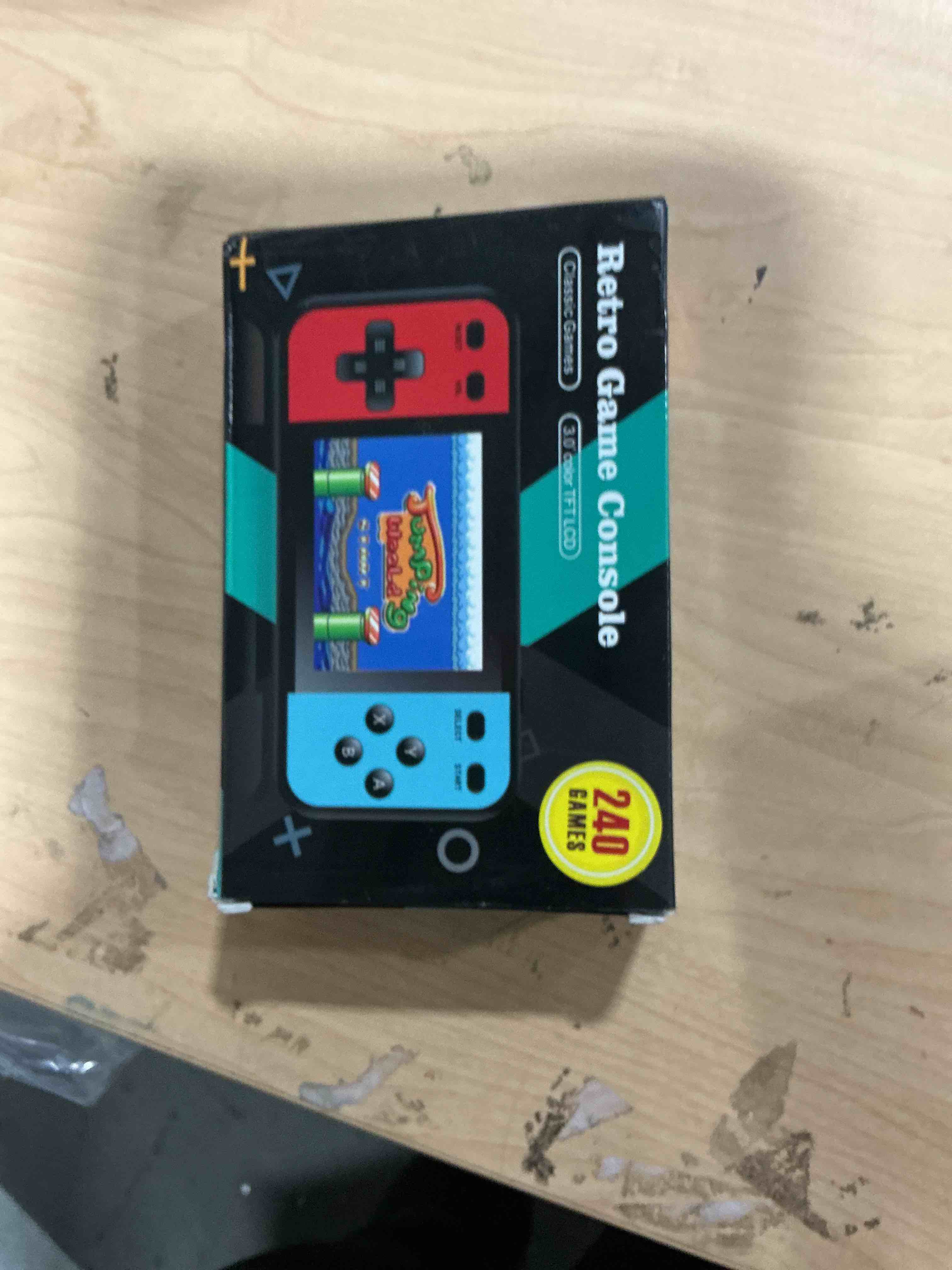 Condition photo showing New/Like New for handheld game for kids -preloaded 220 retro video games, portable gaming player with rechargeable battery 3.0" lcd screen, mini arcade electronic toy gifts for boys girls (blue)