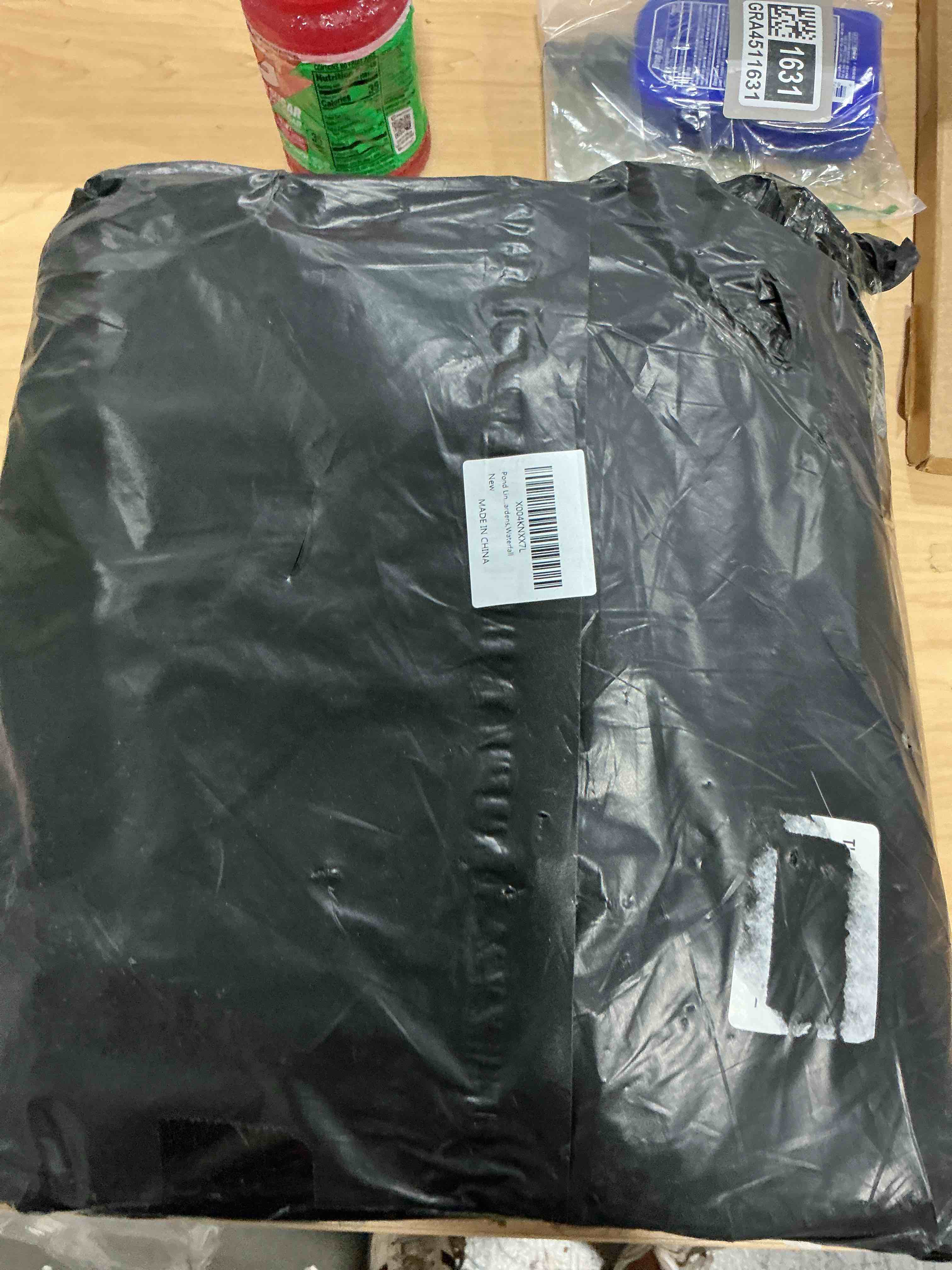 Condition photo showing New/Like New for tezong pond liner,15x15ft pond liners for outdoor,28mil pe black koi fish pond liners,reinforced pond underlayment for water garden,waterfall,fountain 15x15 ft