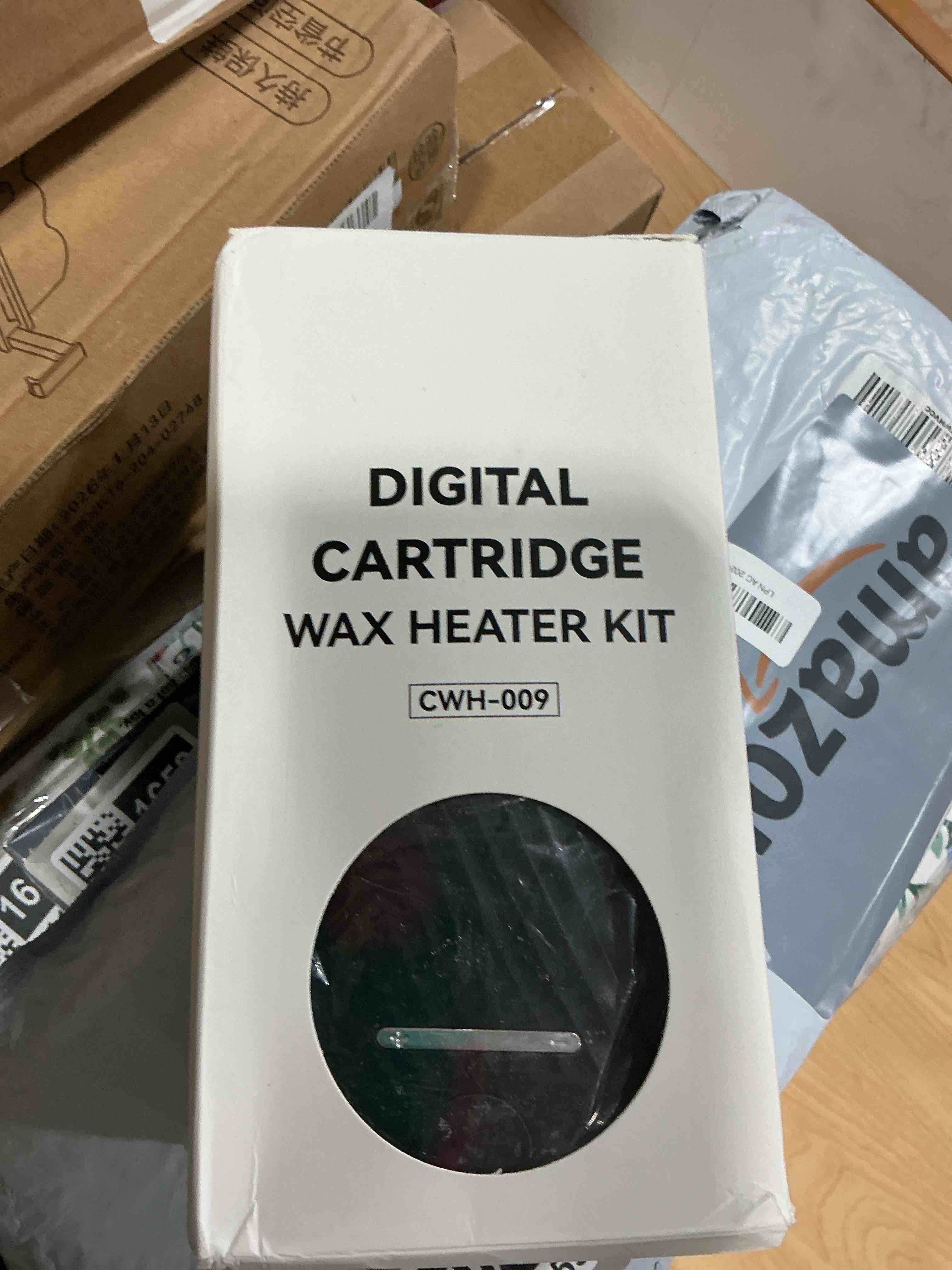 Condition photo showing New/Like New for roll on hair removal kit: portable wax heater, 2 honey soft wax cartridges, 100 non-woven strips for women & men