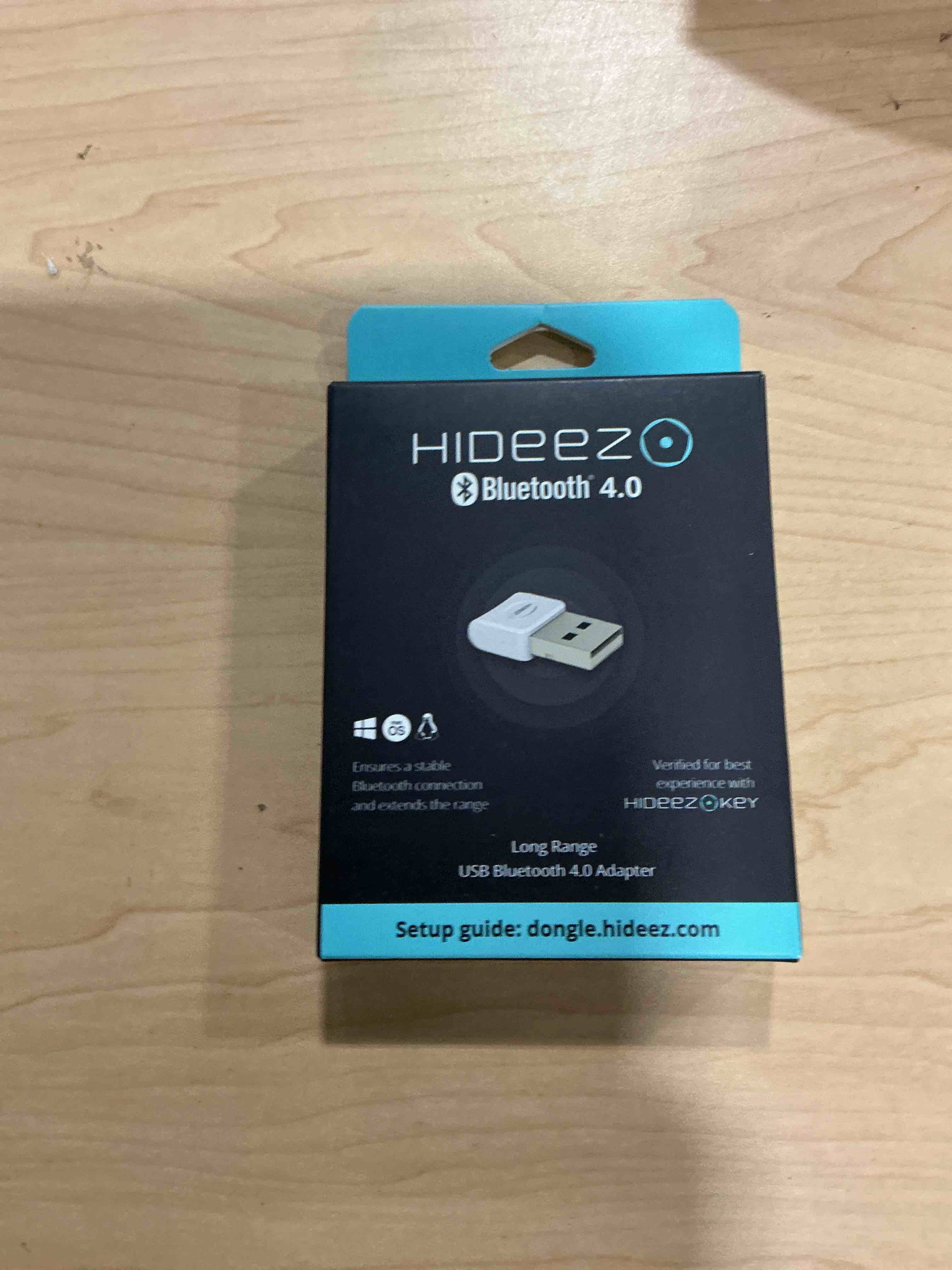 Condition photo showing New/Like New for hideez usb bluetooth adapter for pc, macos, linux, chromeos, raspberry pi – low energy, long range bluetooth adapter for mouse, keyboard, headphones, speakers, printers, white