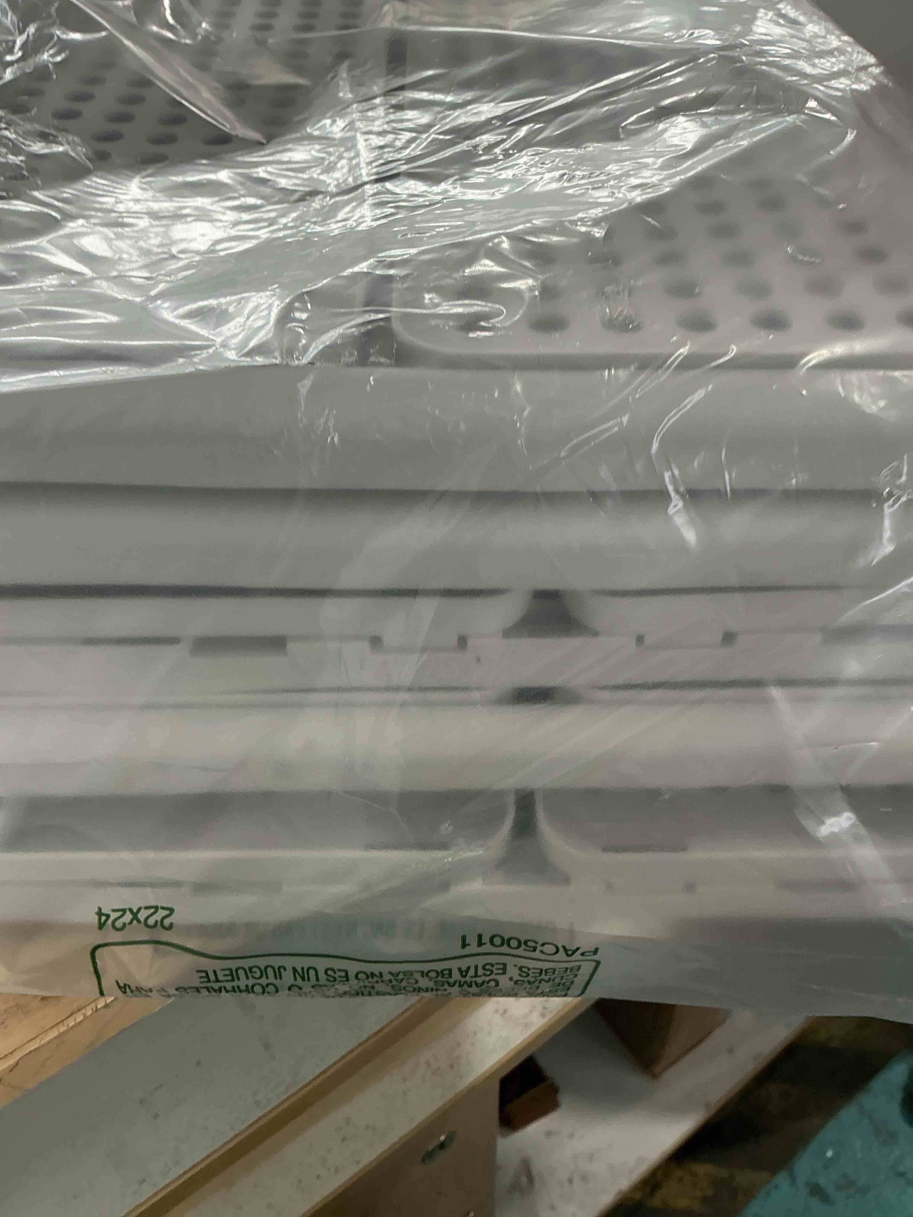 Condition photo showing New/Like New for 4 pack stackable closet storage basket - stackable storage bins, multifunctional & foldable closet organizer divided, wardrobe cupboard space-saving clothes storage hat organizer, white white 4 pack white
