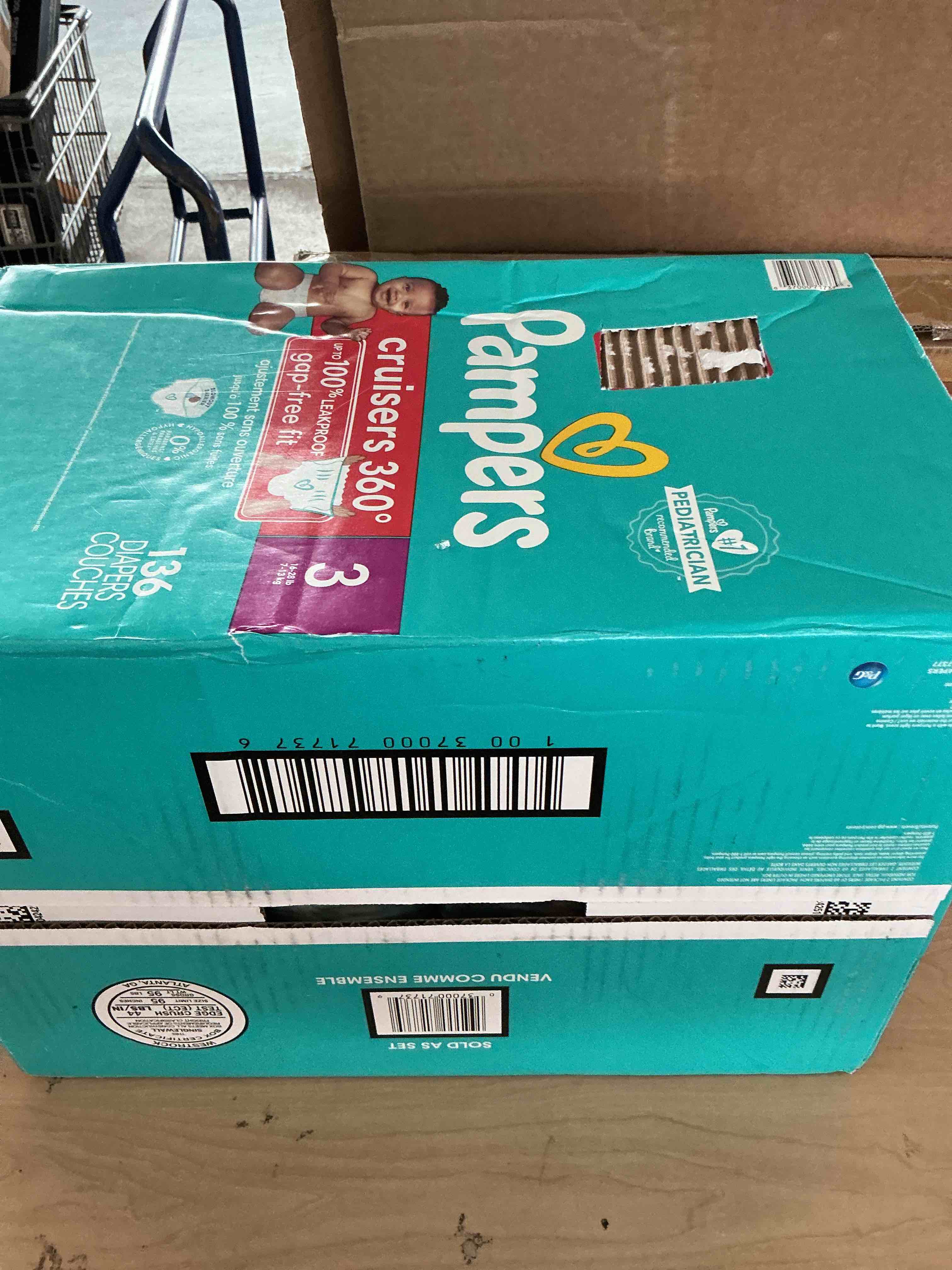 Condition photo showing New/Like New for pampers diapers - cruisers 360 - size 3, 136 count, babyproof up to 100% leakproof pull-on diaper